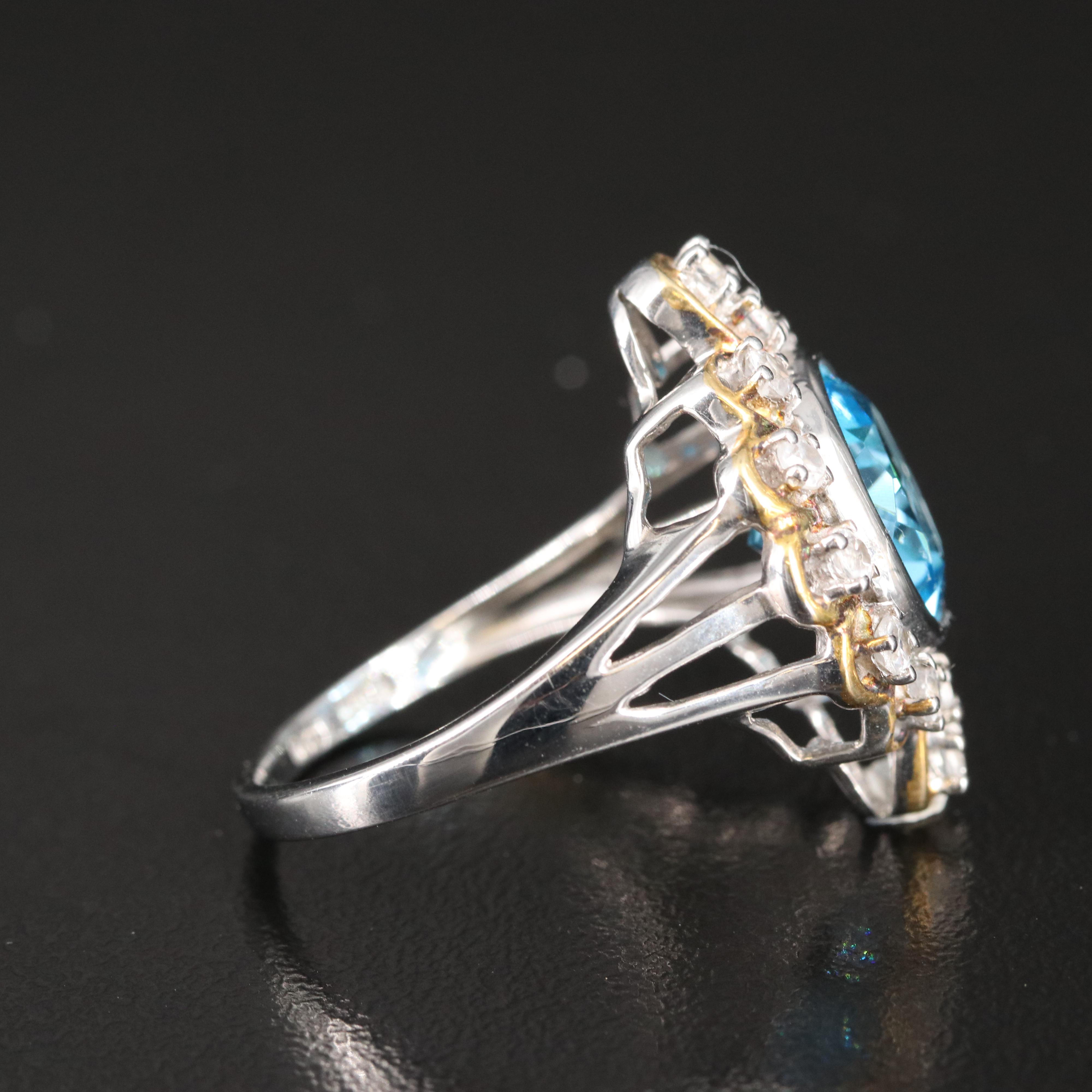 Sterling Topaz and Zircon Ring