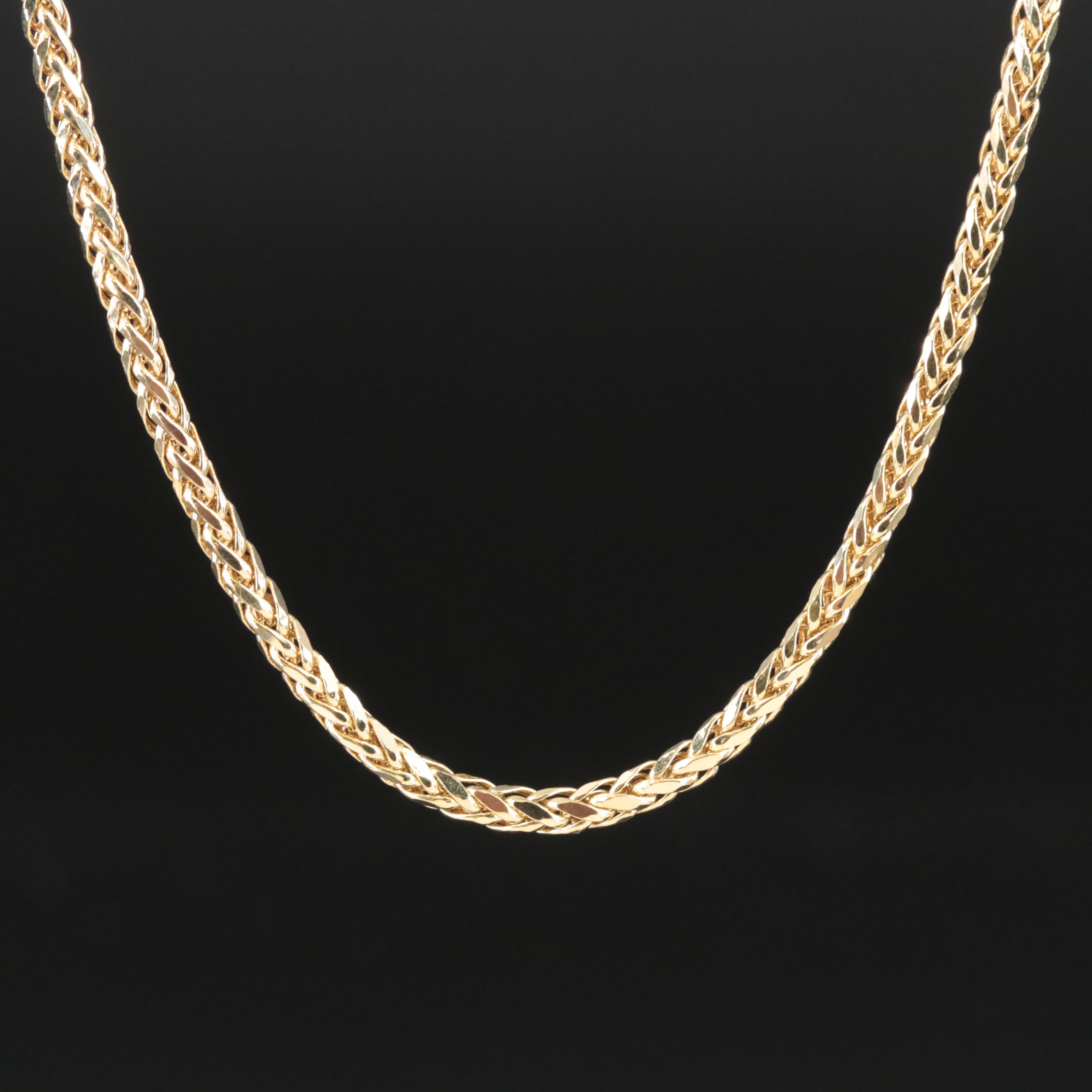 14K Wheat Chain Necklace