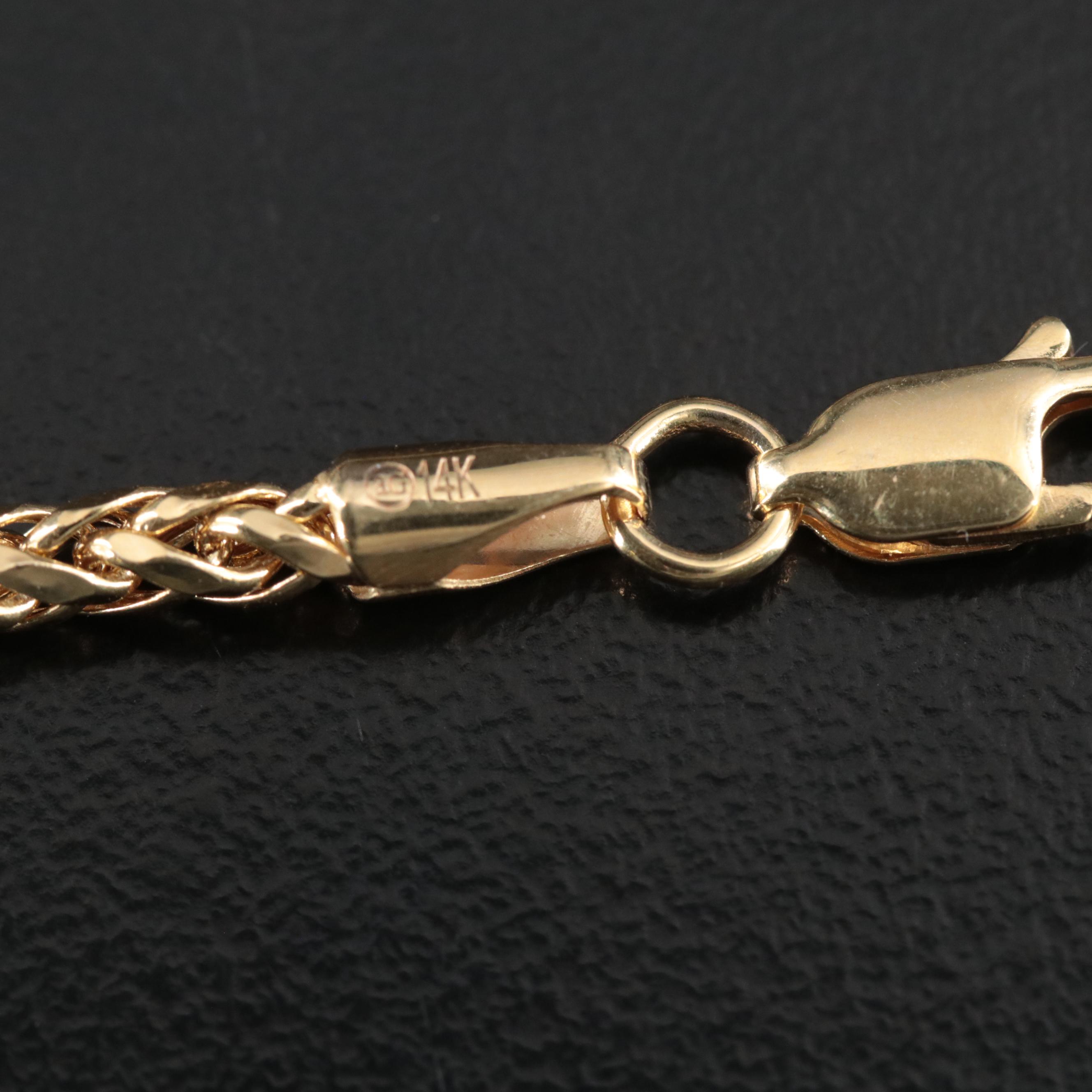 14K Wheat Chain Necklace
