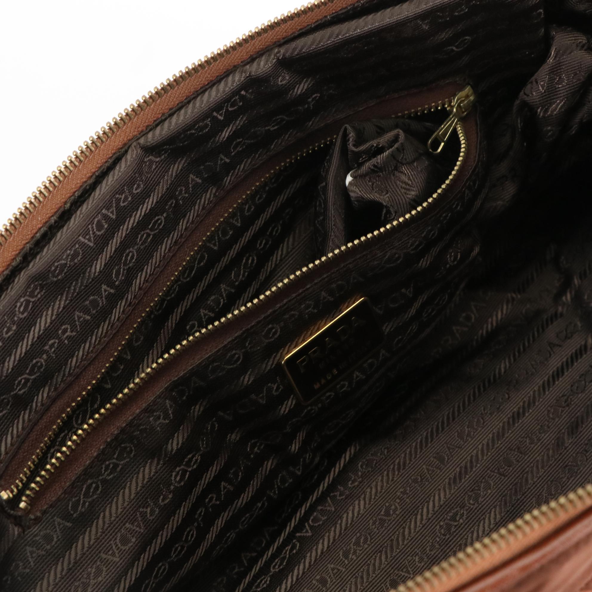 Prada Shoulder Bag in Brown Quilted Tessuto Nylon