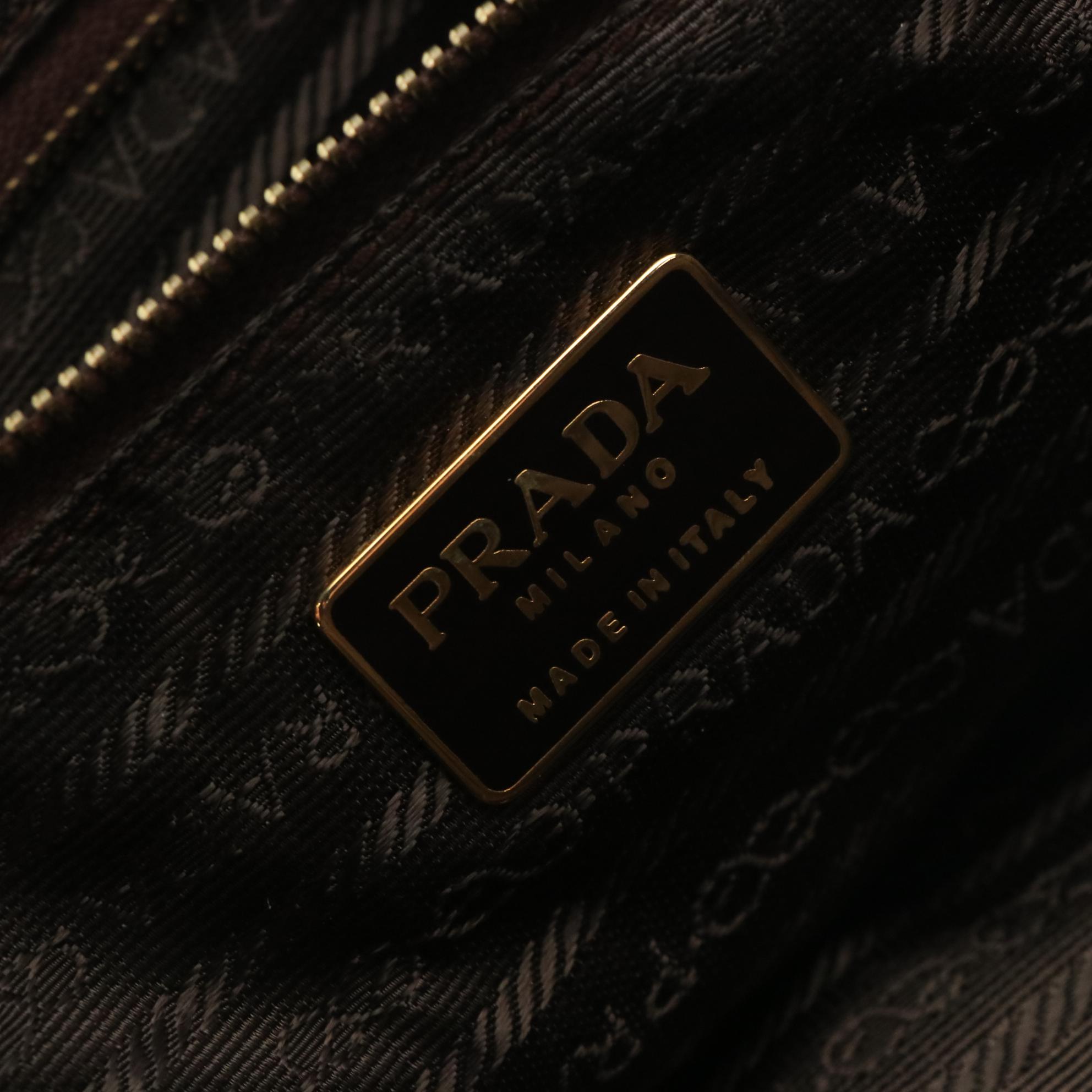 Prada Shoulder Bag in Brown Quilted Tessuto Nylon