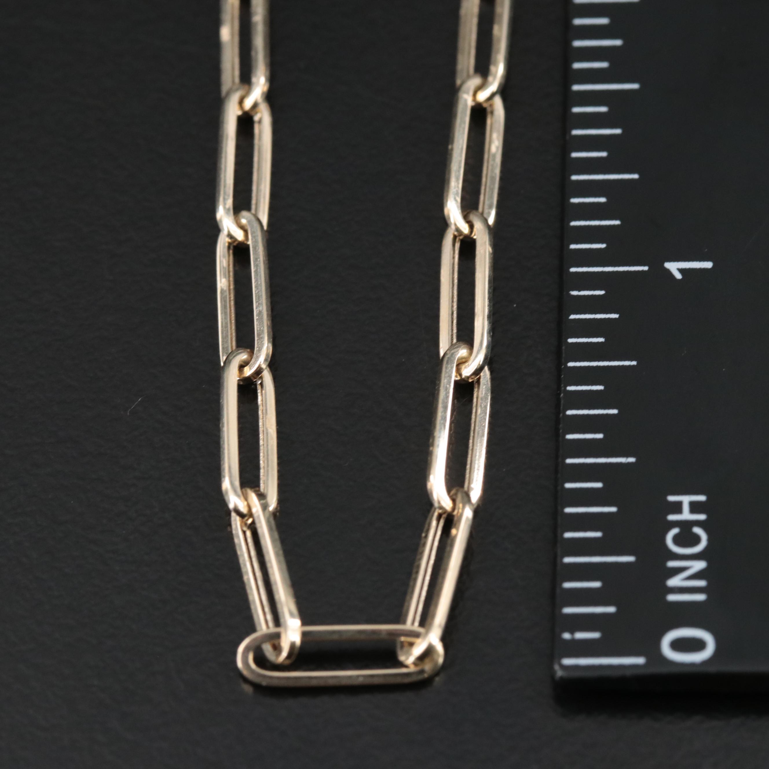 14K Paper Clip Chain Necklace EBTH