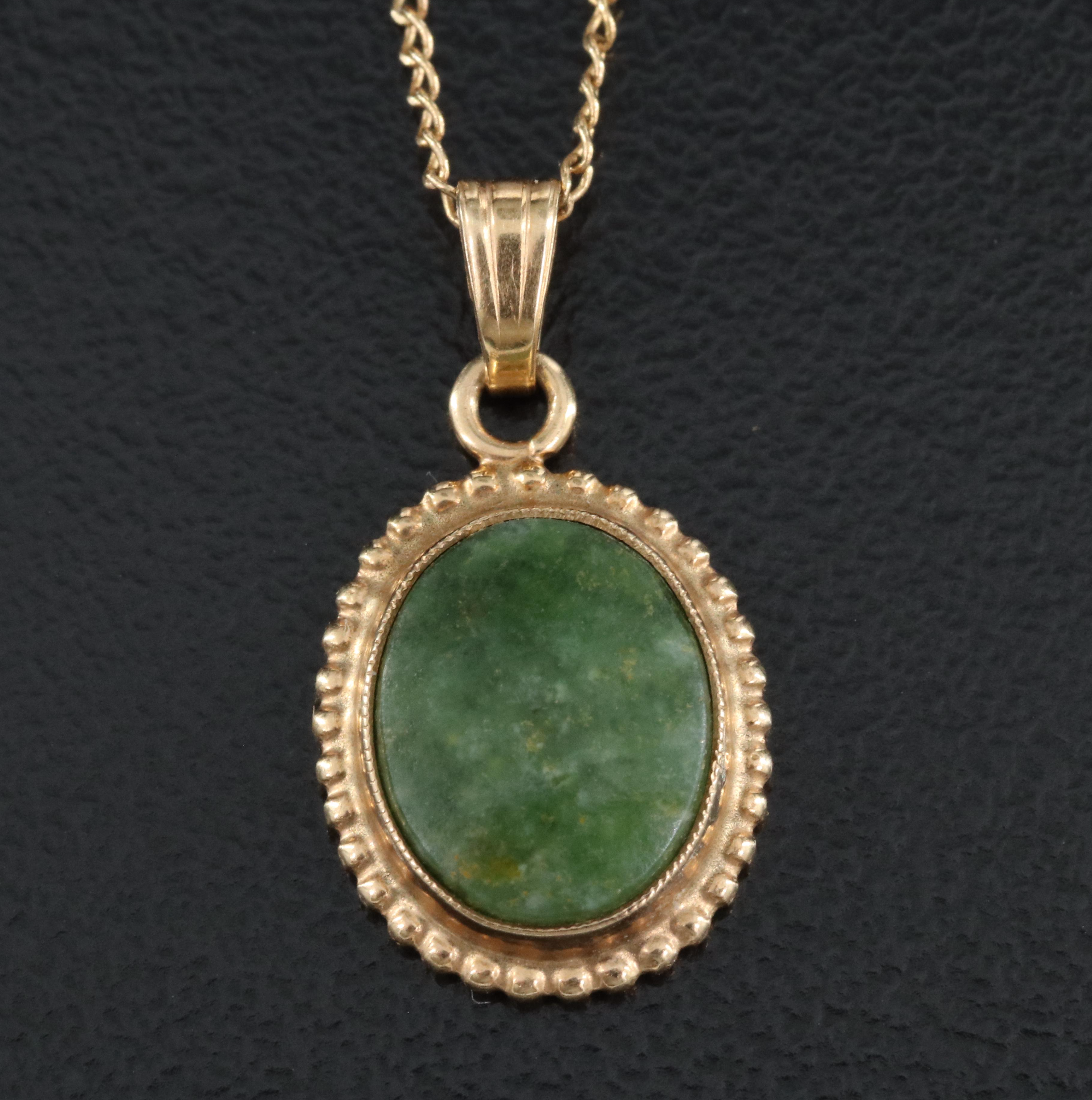 14K Connemara Marble Pendant Necklace