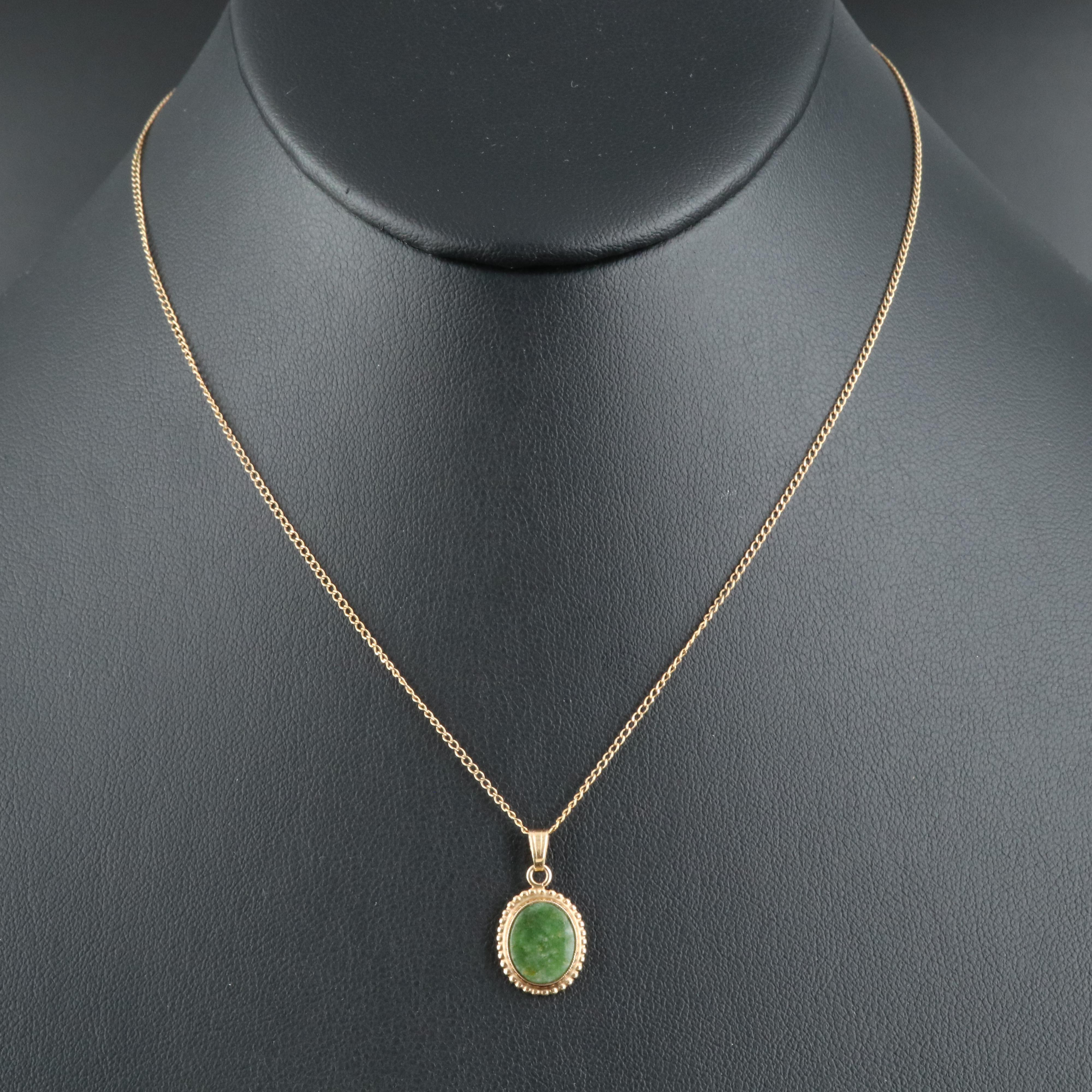 14K Connemara Marble Pendant Necklace