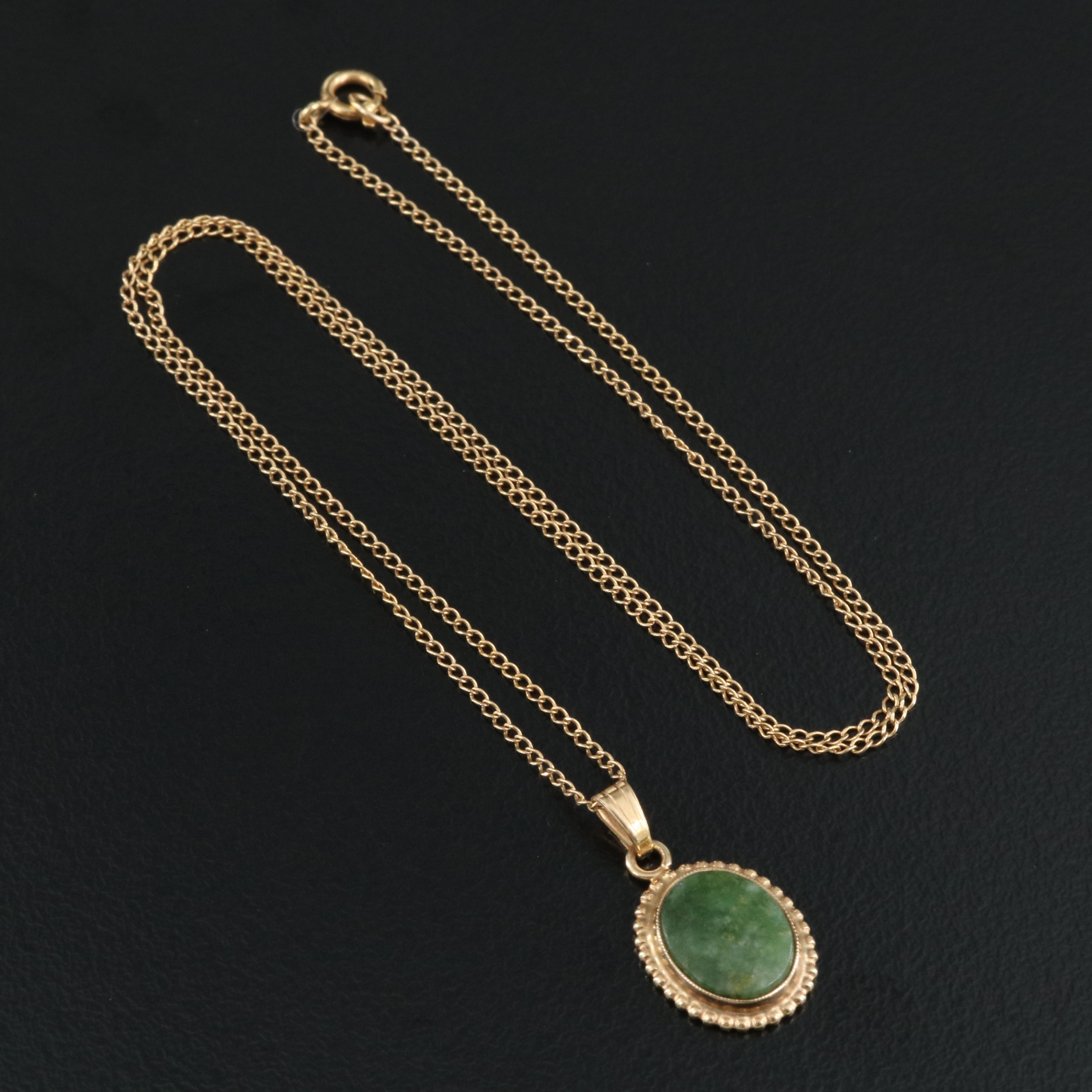 14K Connemara Marble Pendant Necklace