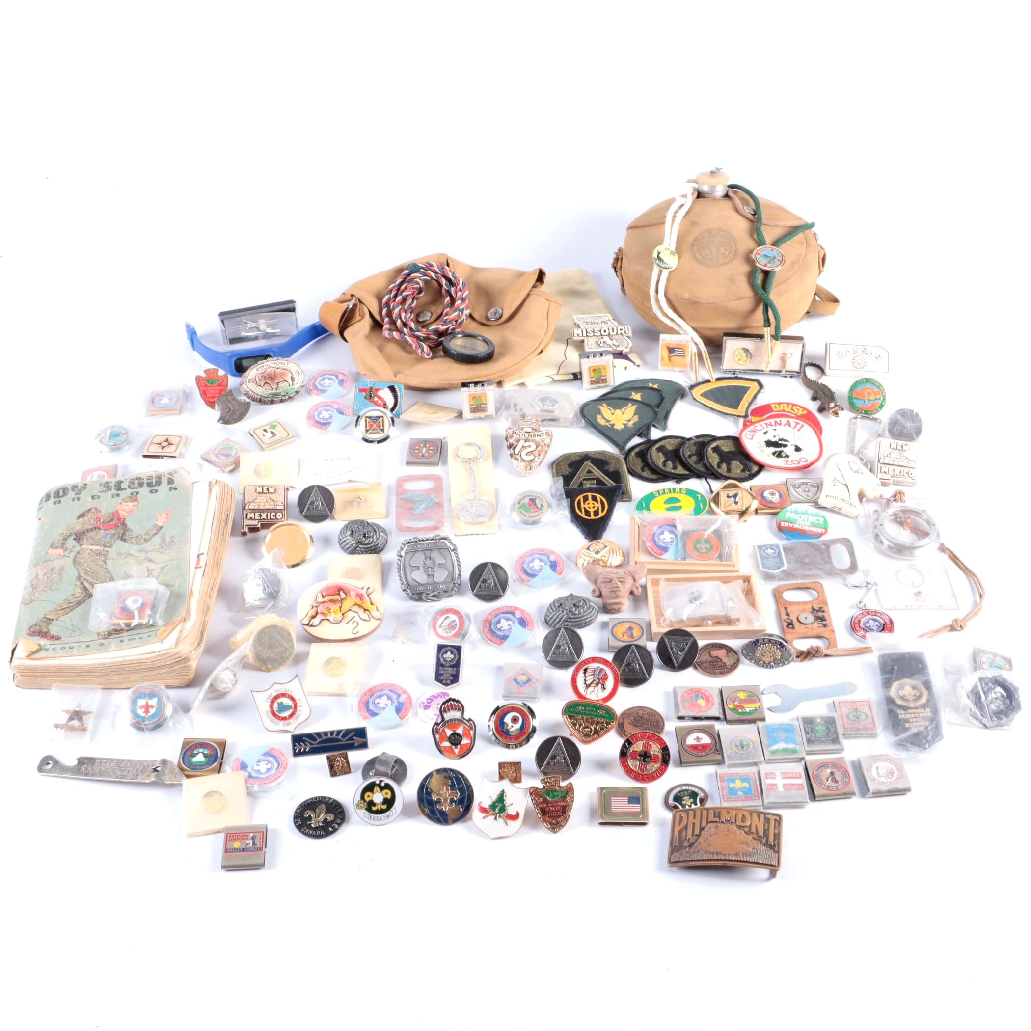Boy Scouts and U. S. Military Patches, Pinback, Canteen and More