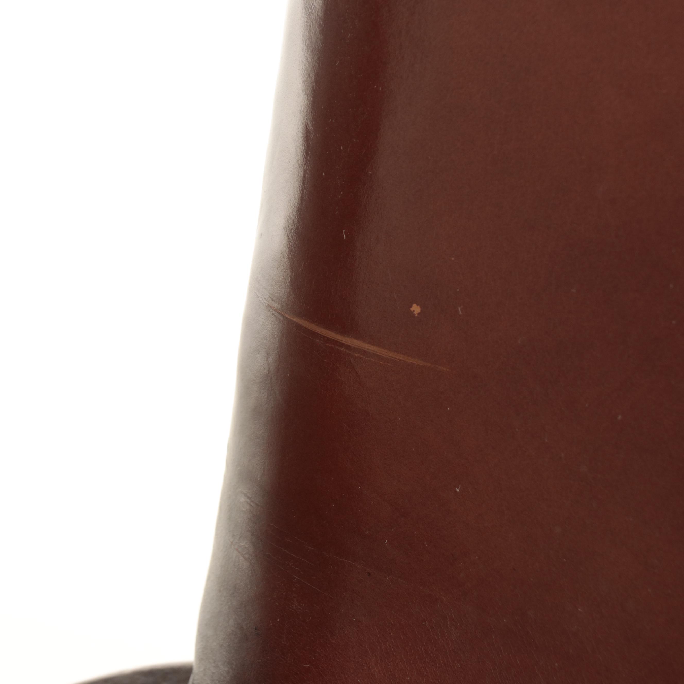 W.H. Gunlocke Chair Co and Other Brown Leather Armchairs with Nailhead Trim