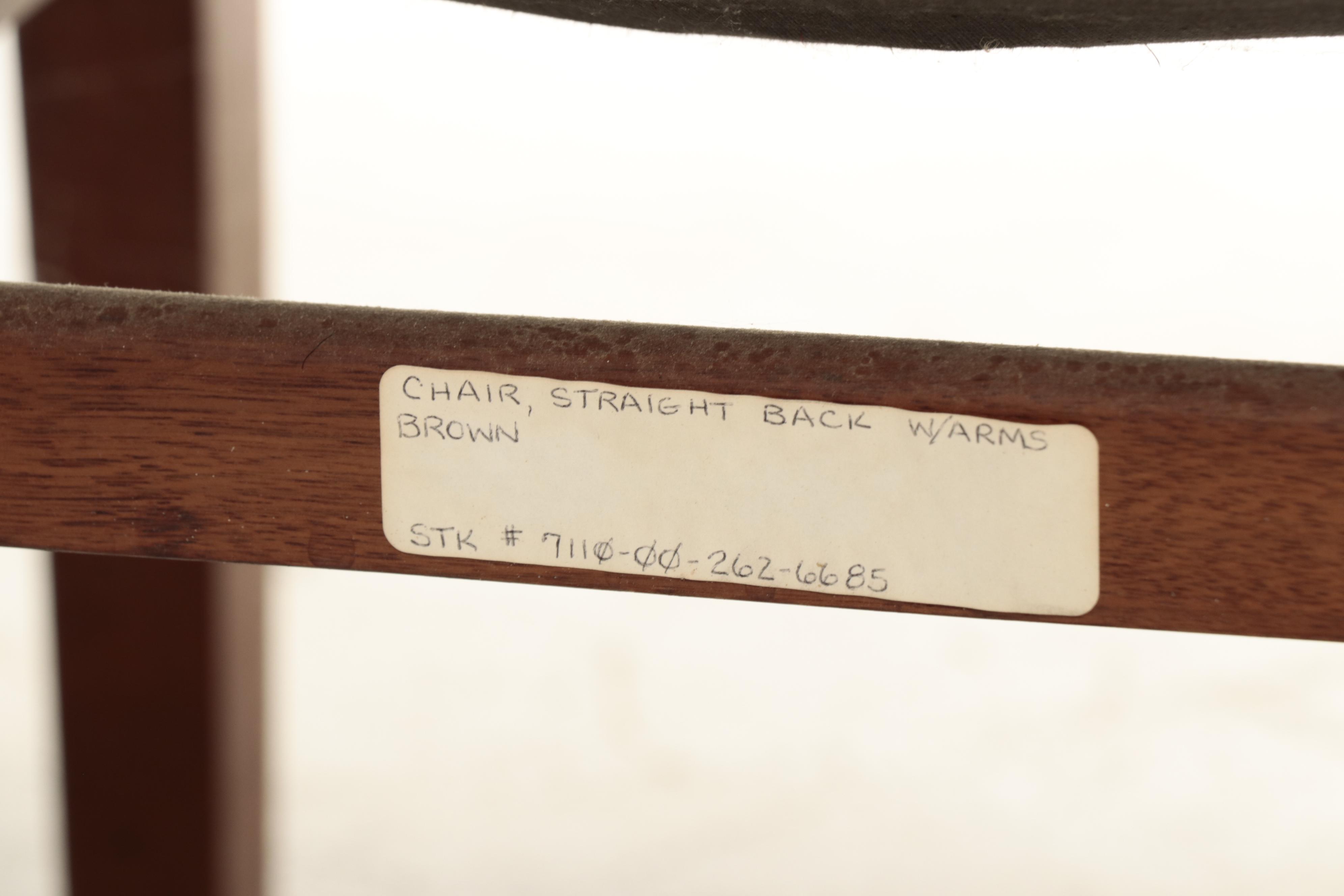 W.H. Gunlocke Chair Co and Other Brown Leather Armchairs with Nailhead Trim