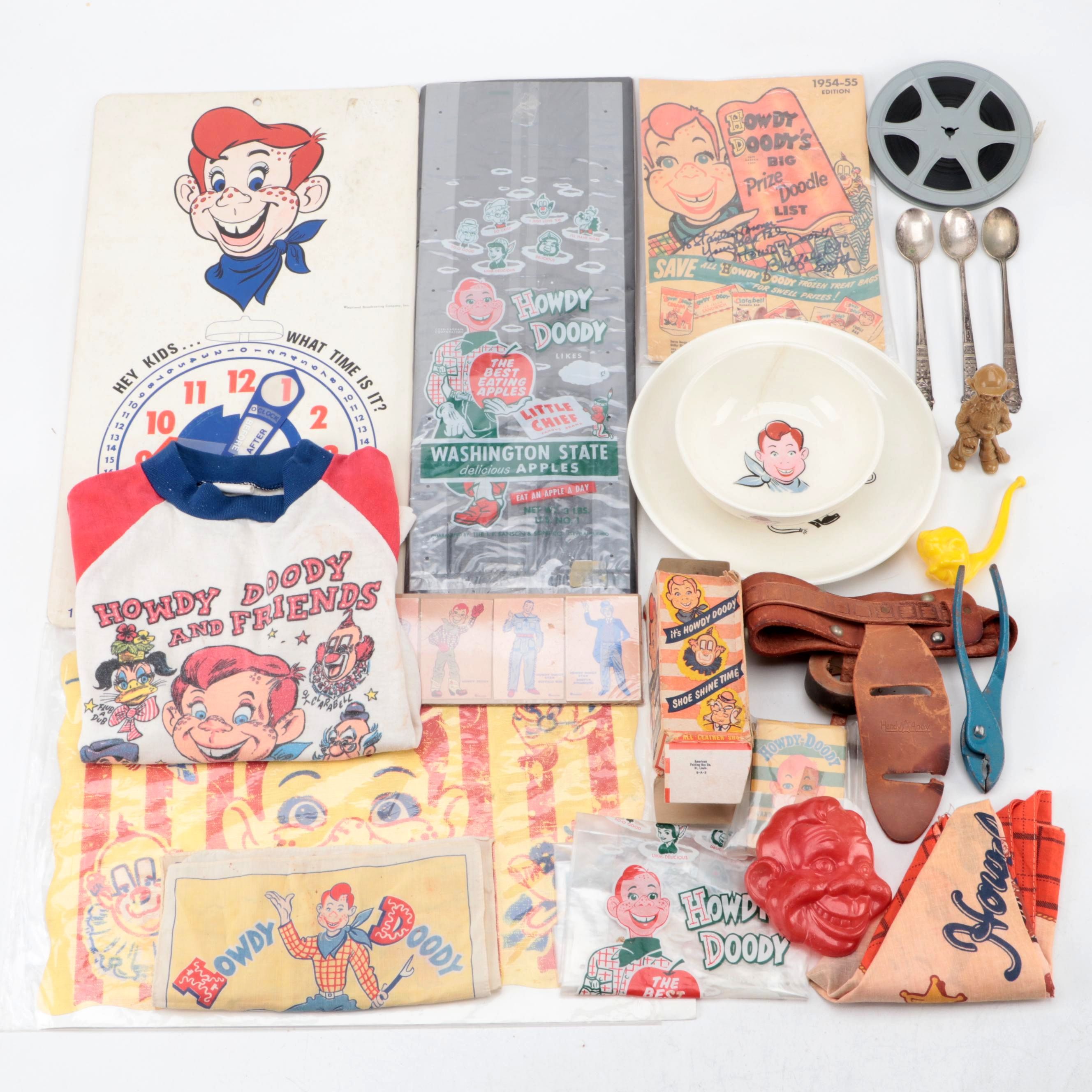 Howdy Doody Tableware with Other Collectibles, Mid-20th Century