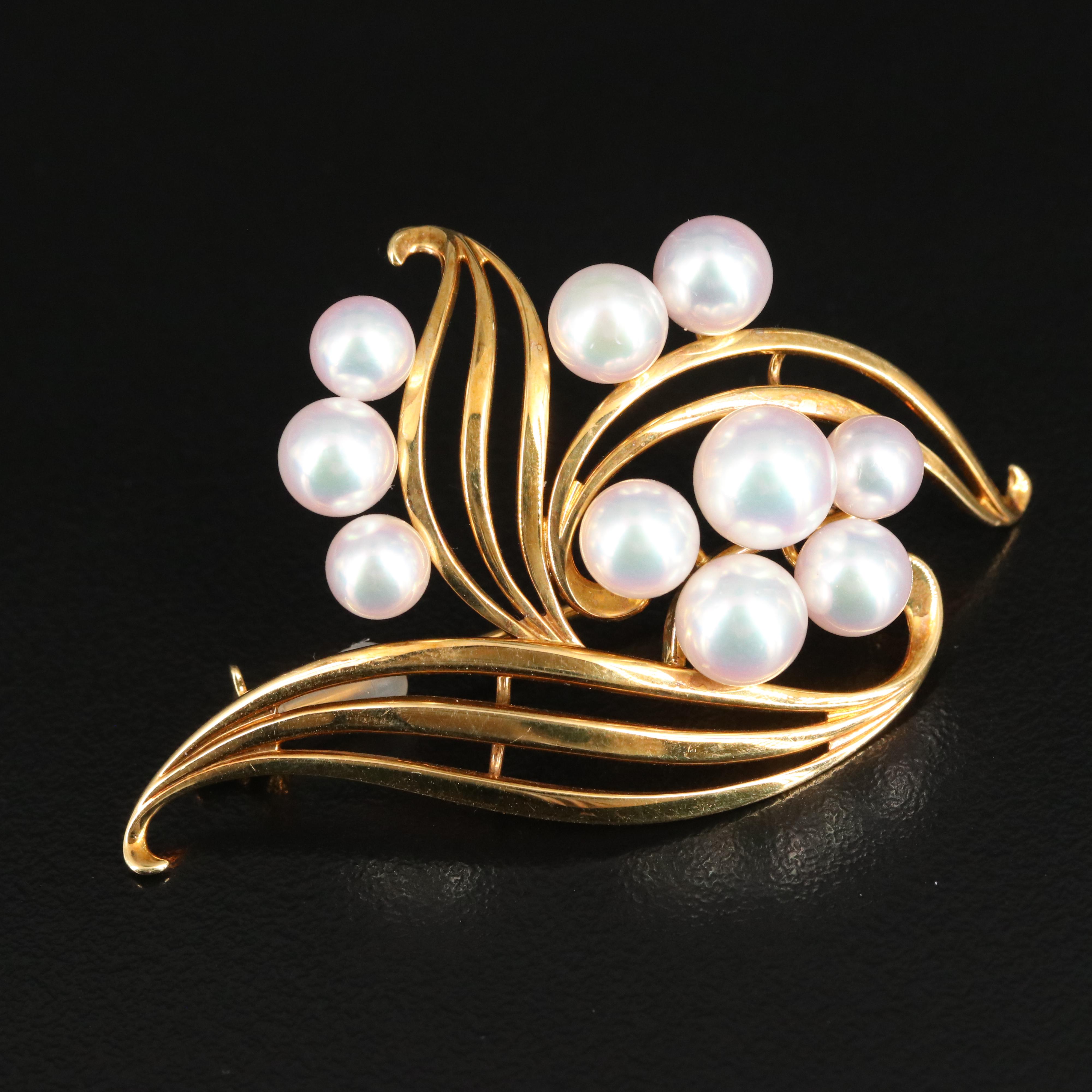 Mikimoto 18K Pearl Brooch