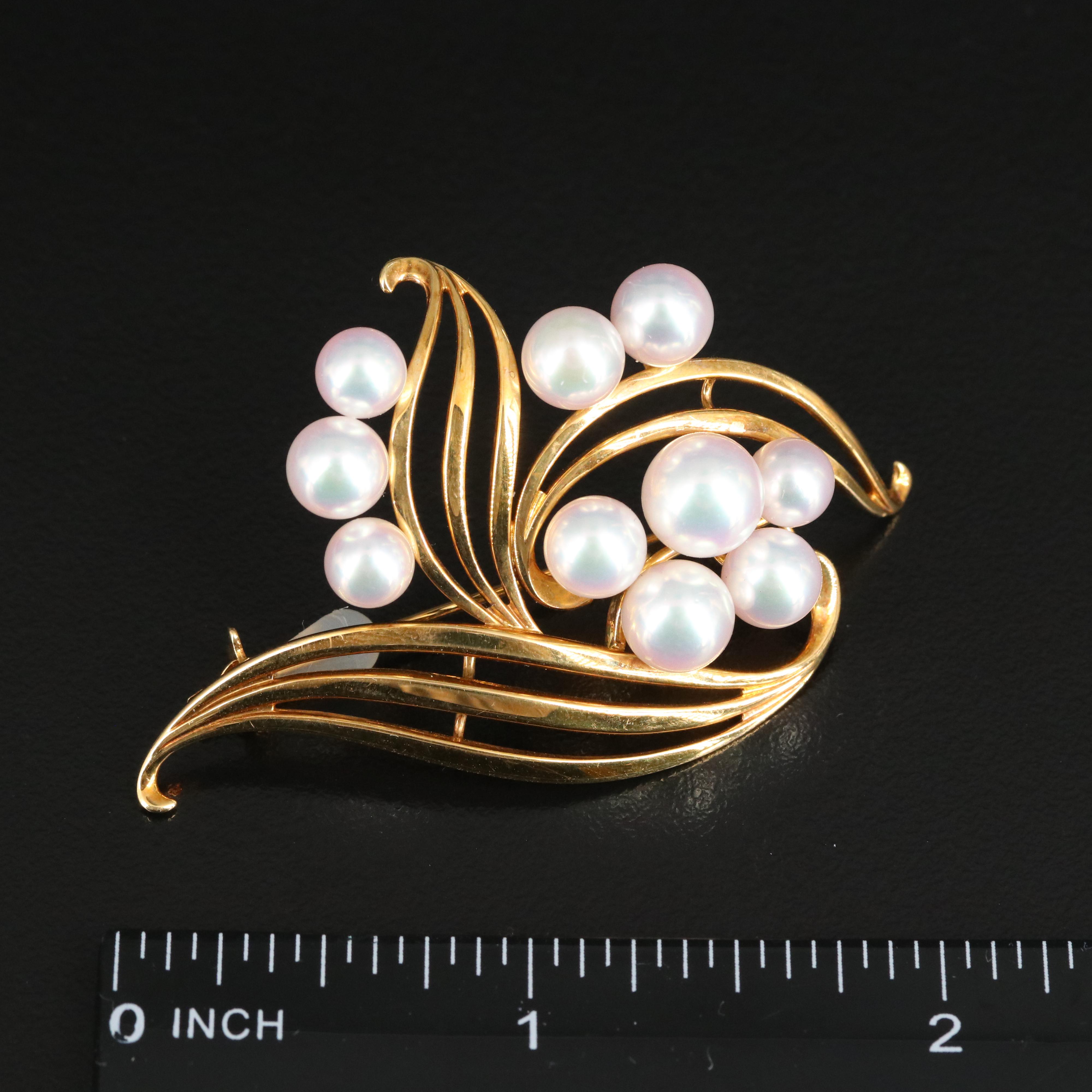 Mikimoto 18K Pearl Brooch