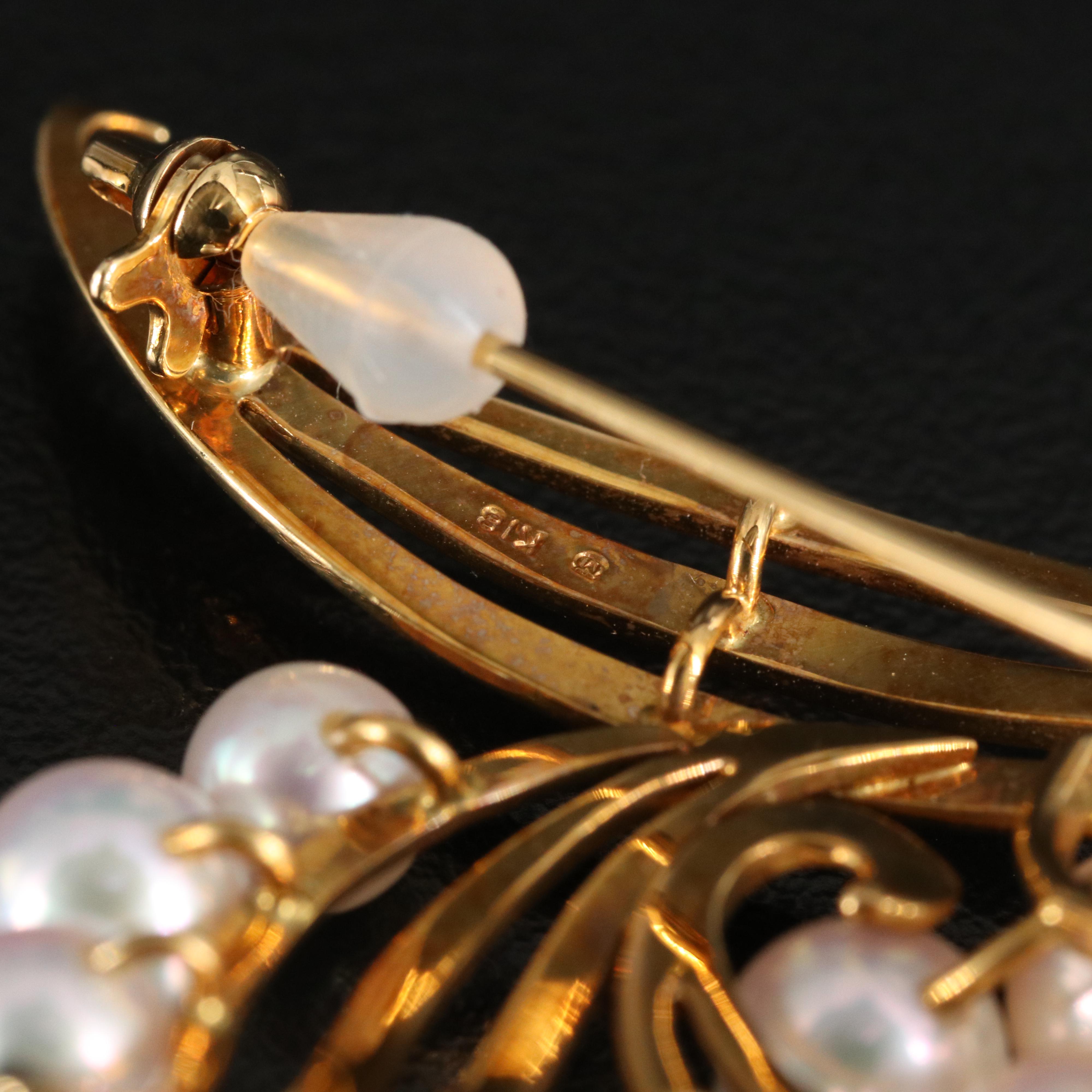 Mikimoto 18K Pearl Brooch