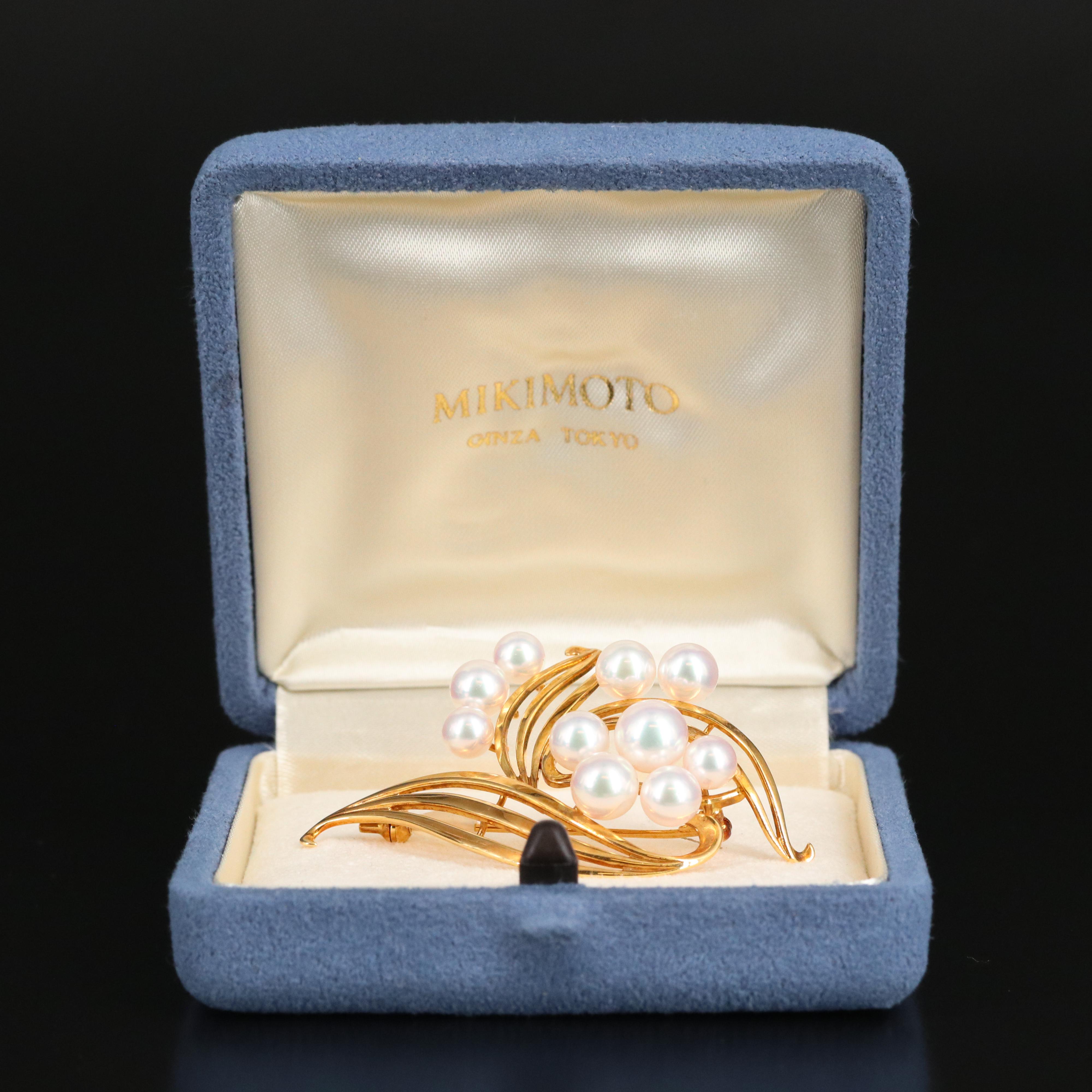 Mikimoto 18K Pearl Brooch