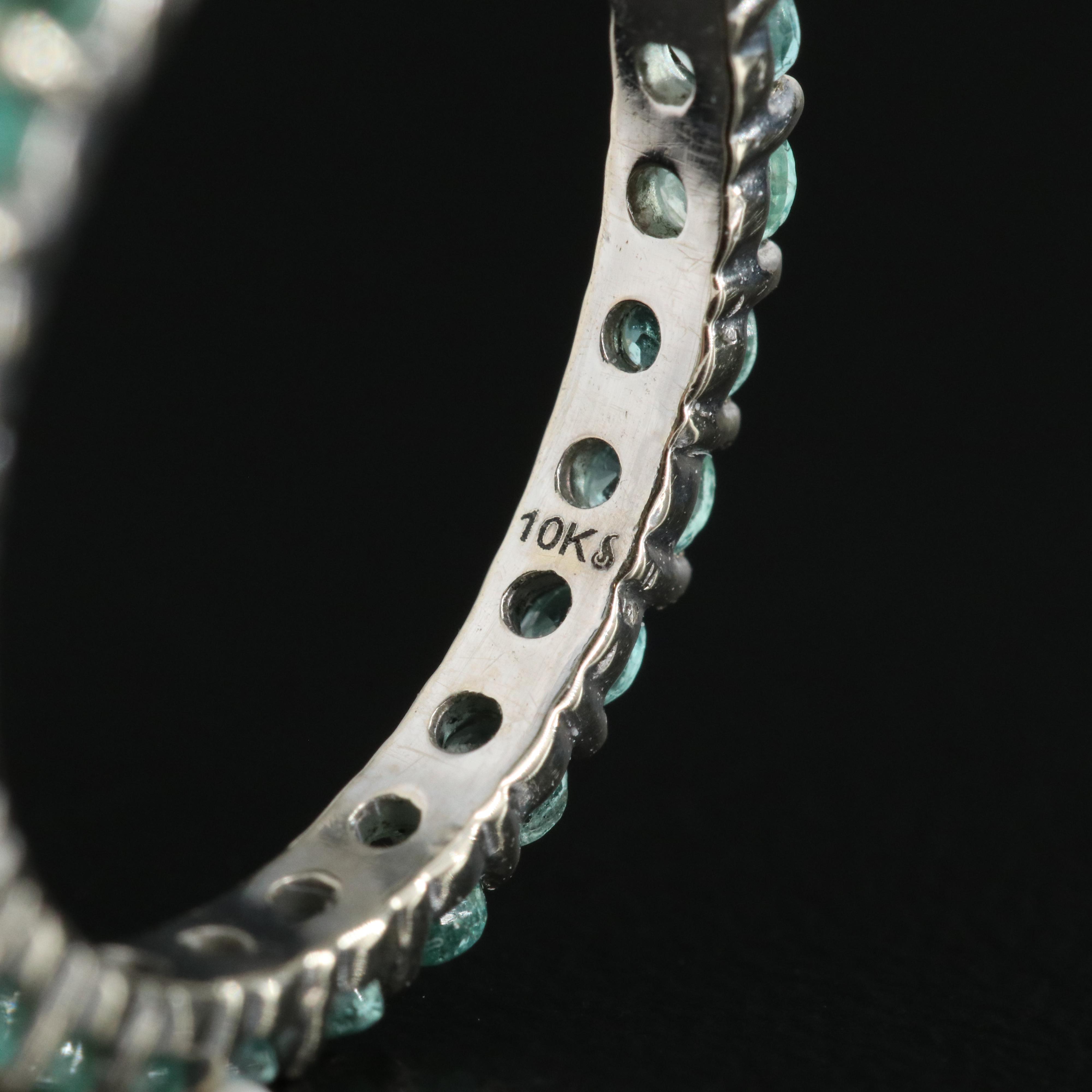 10K Emerald Eternity Band