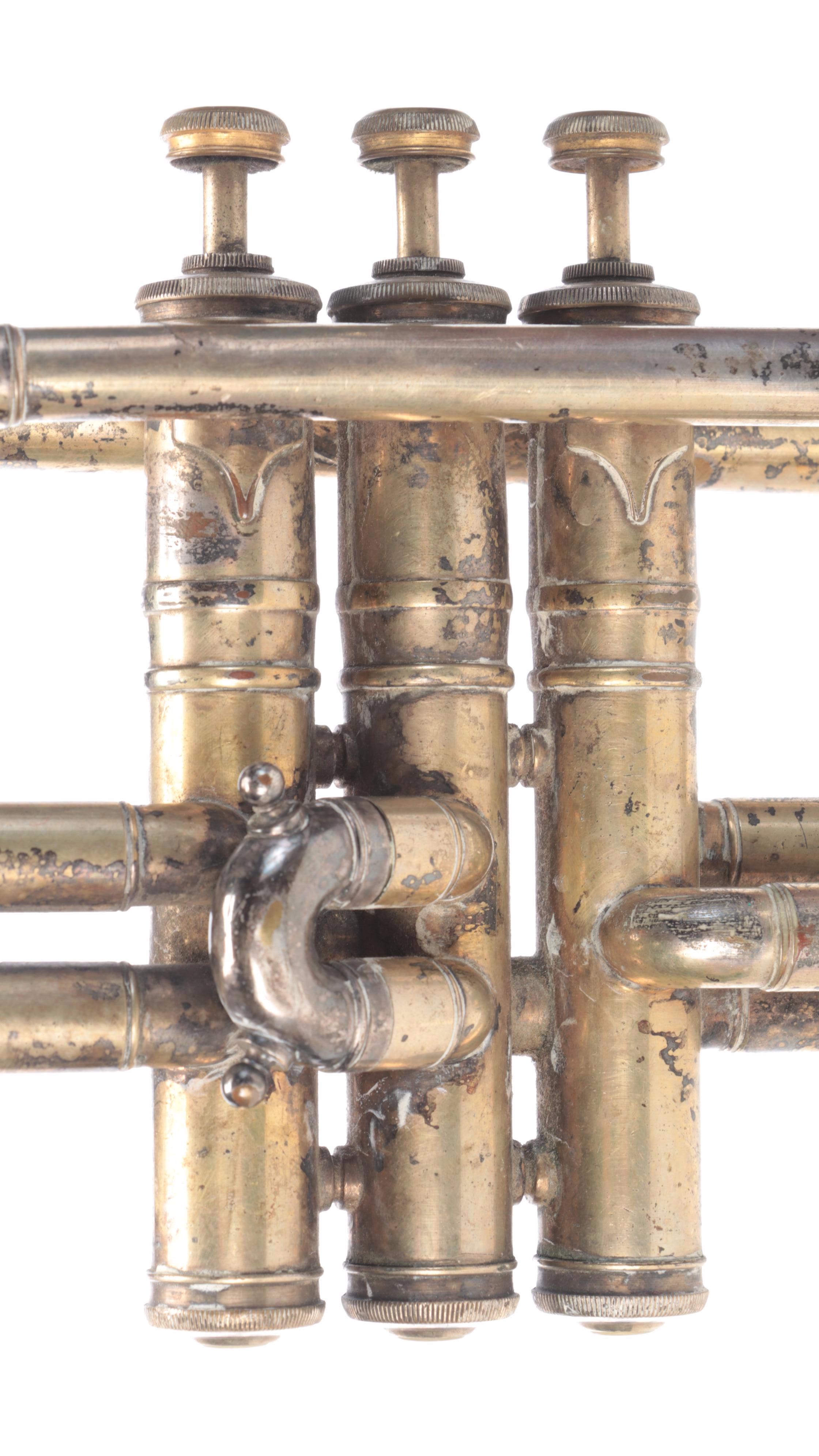 C.G. Corn Brass Finish Trumpet with Harmon Wow-Wow Trumpet Mute and More