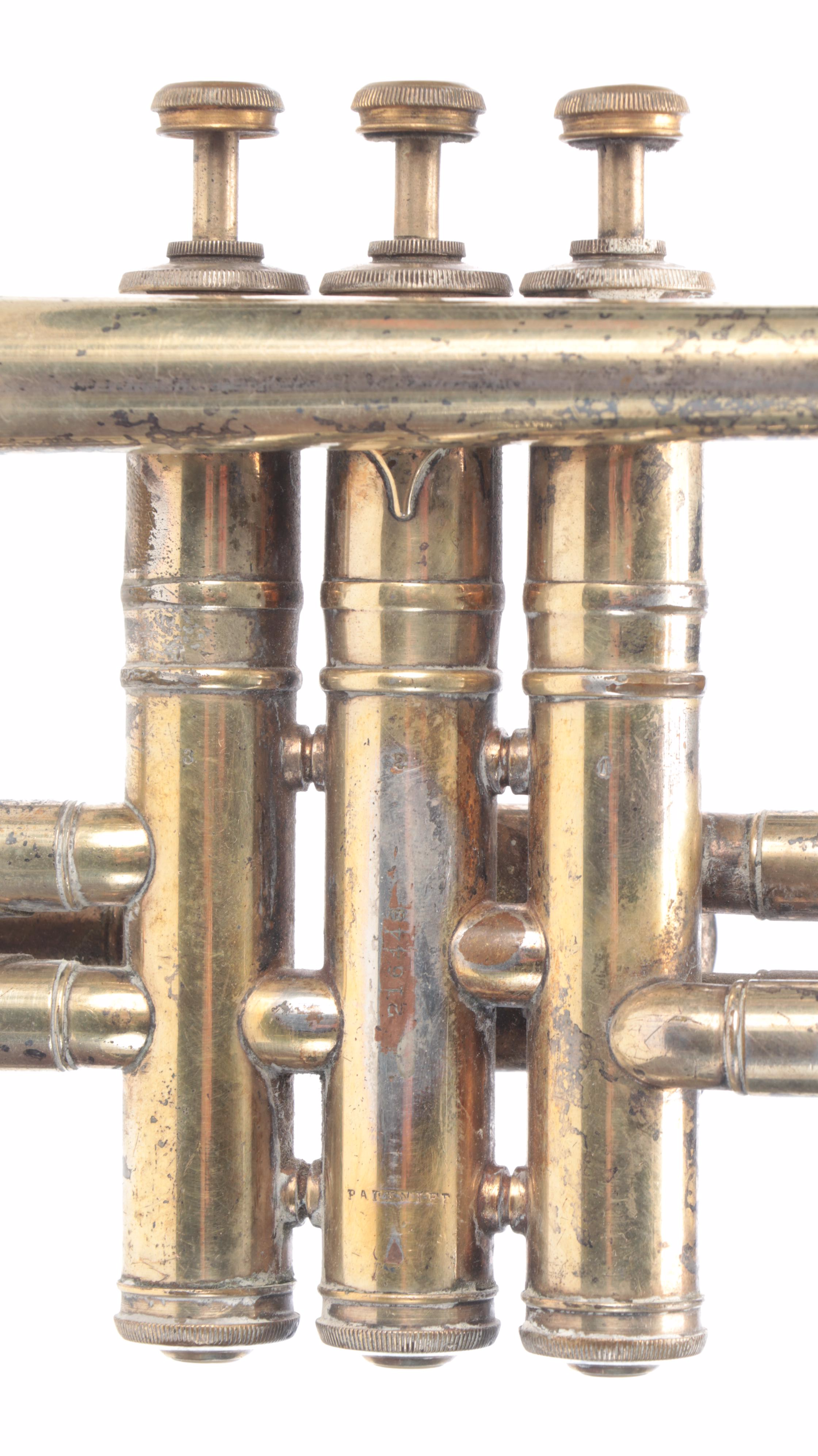 C.G. Corn Brass Finish Trumpet with Harmon Wow-Wow Trumpet Mute and More