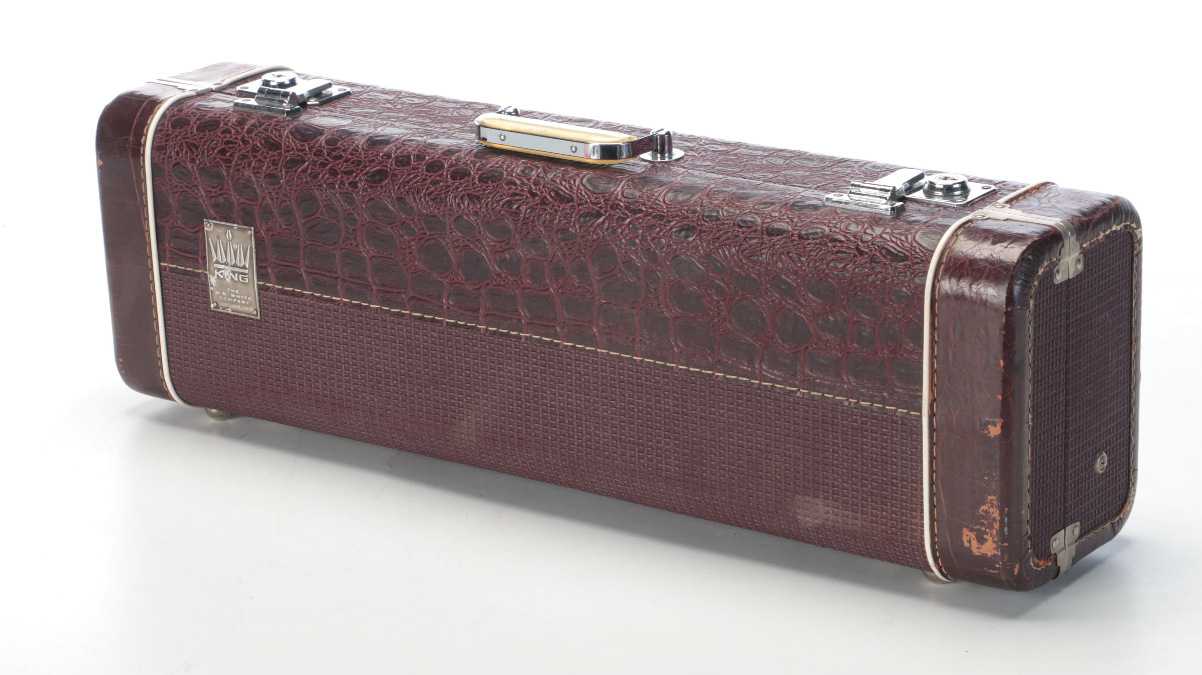 C.G. Corn Brass Finish Trumpet with Harmon Wow-Wow Trumpet Mute and More