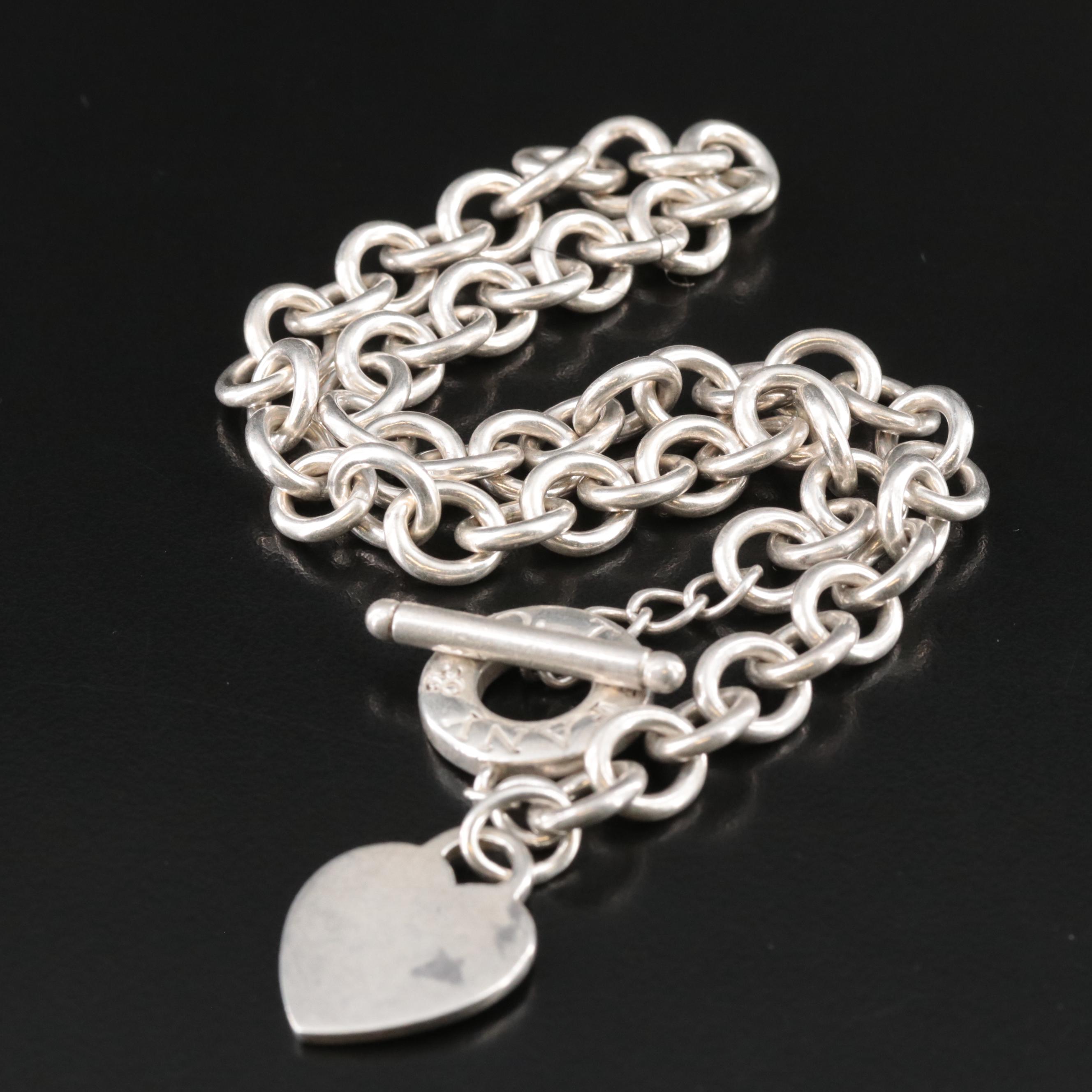 Tiffany & Co. Sterling Heart Tag Toggle Necklace