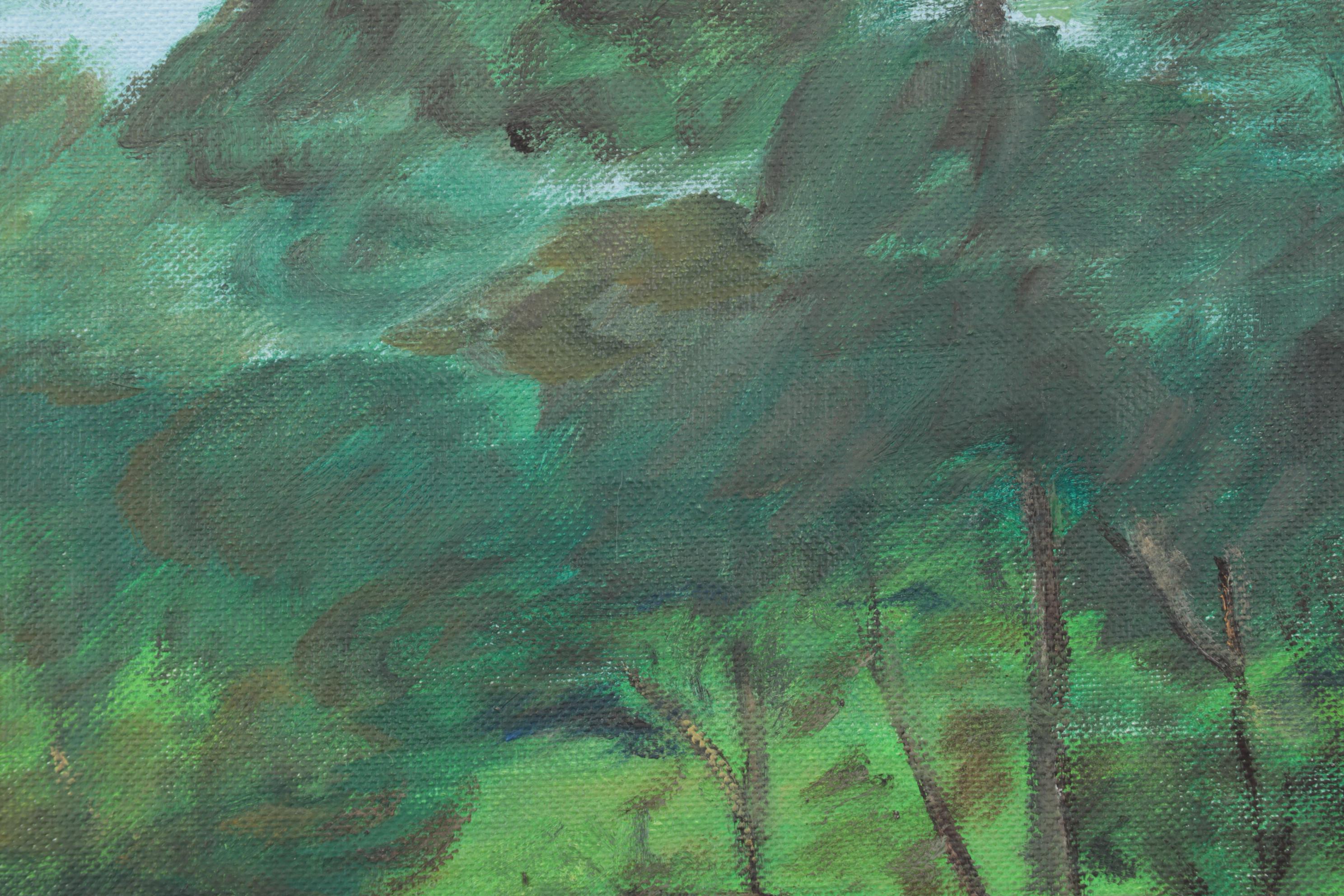 Pastoral Oil Painting of a Boy and His Horses, 1973