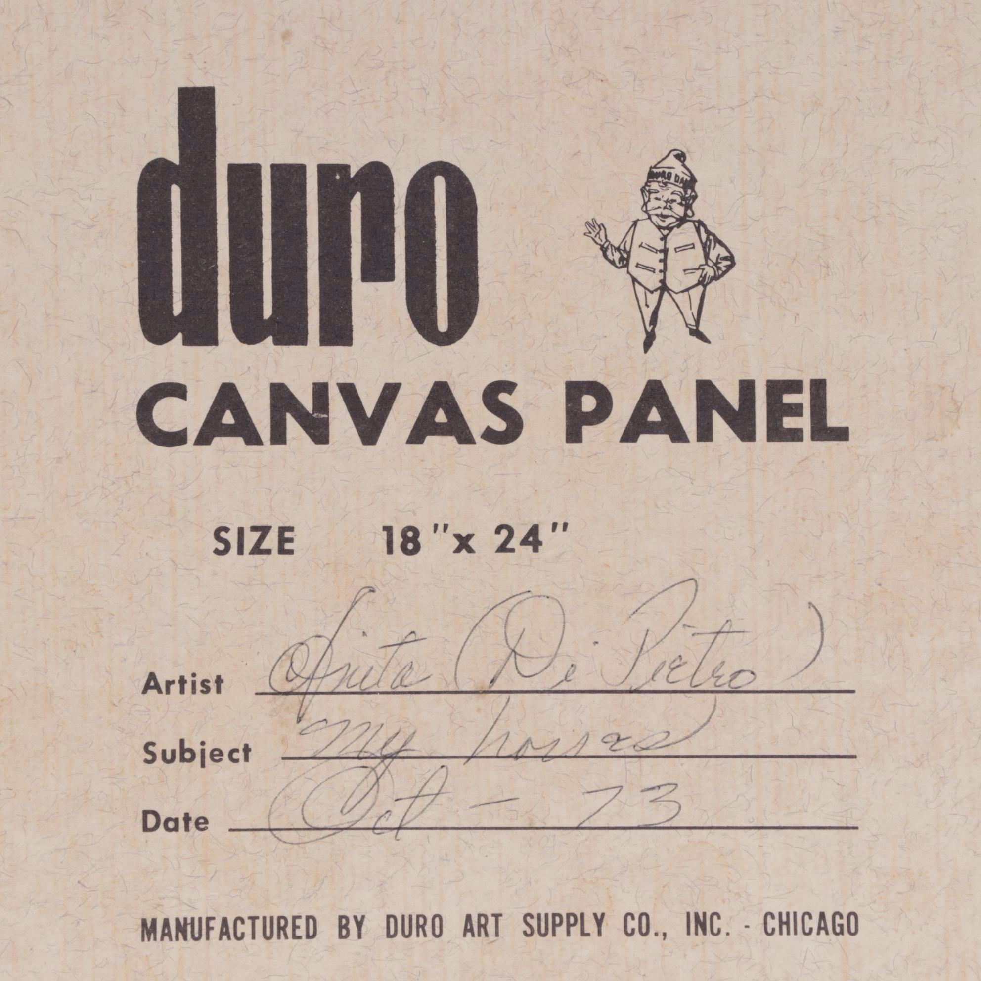 Pastoral Oil Painting of a Boy and His Horses, 1973