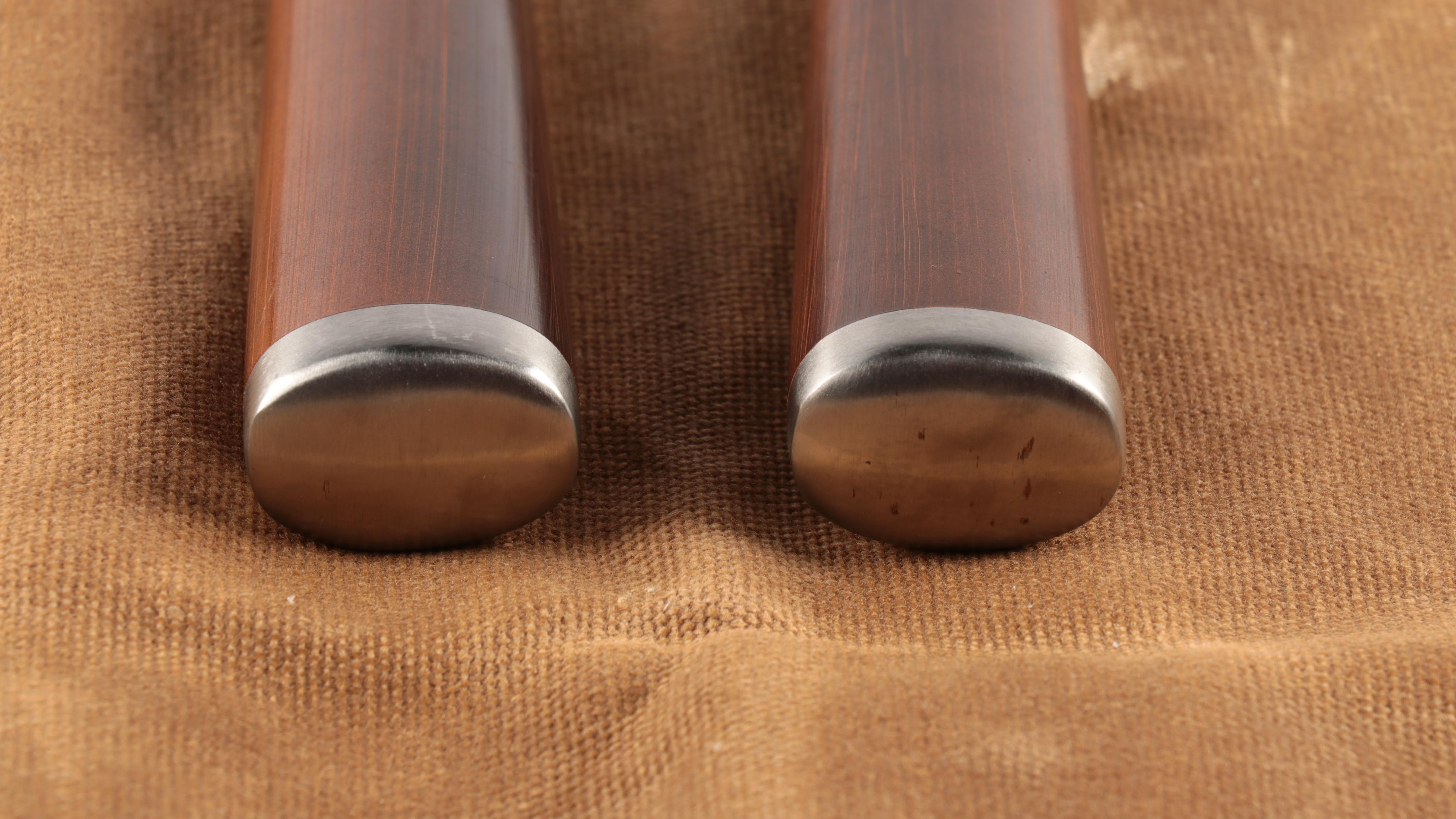 Wooden Handled Carving Set with Knife Roll