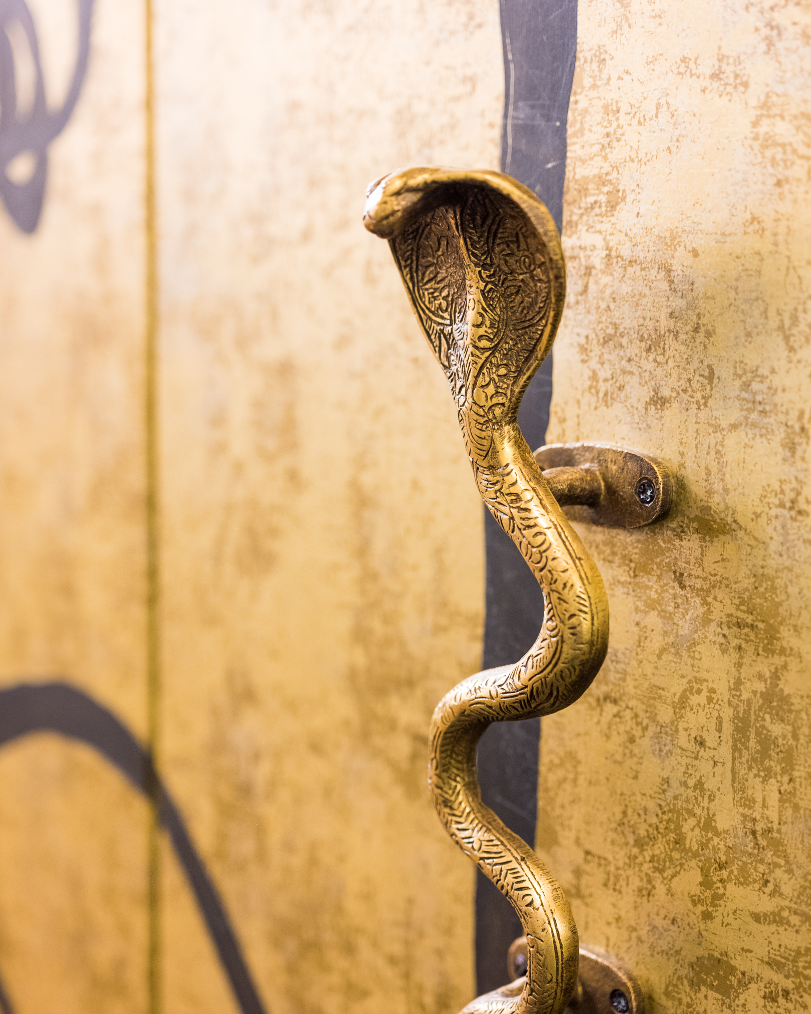 Vinyl Laminated Wardrobe Cabinets with Metallic Graphic Wrap and Cobra Handle