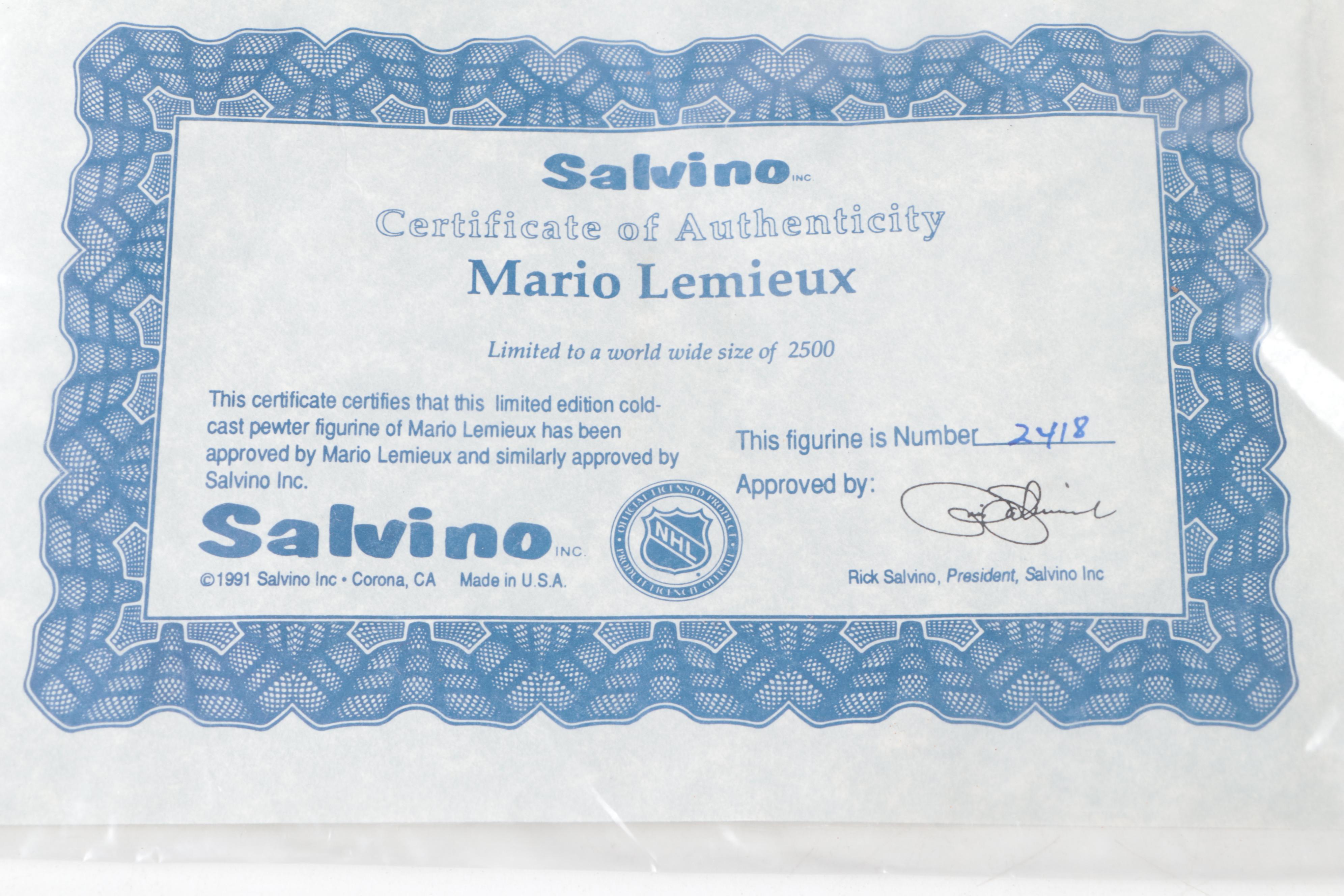 Mario Lemieux Limited Edition Coins, Card and Figurine with More