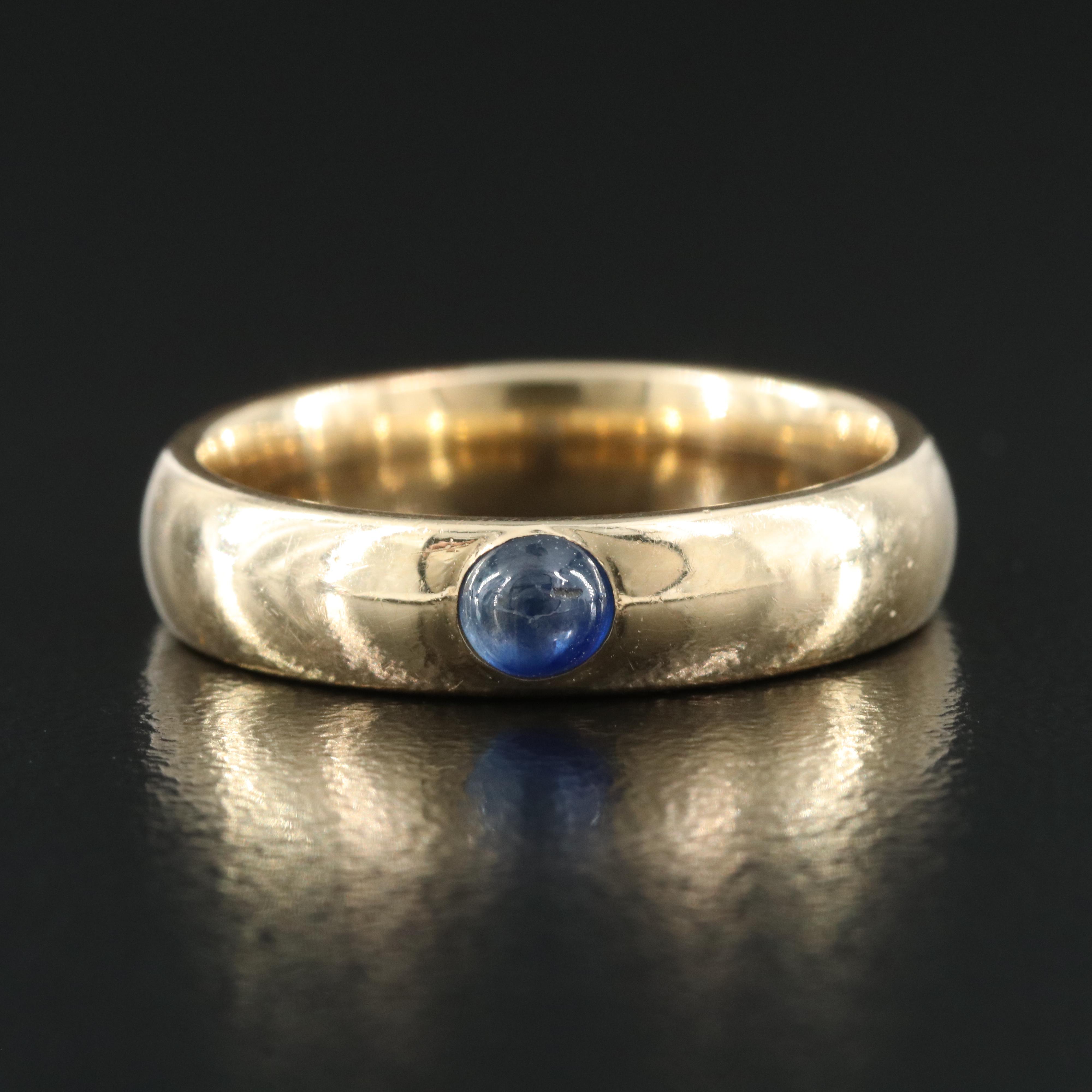 14K Sapphire Solitaire Band