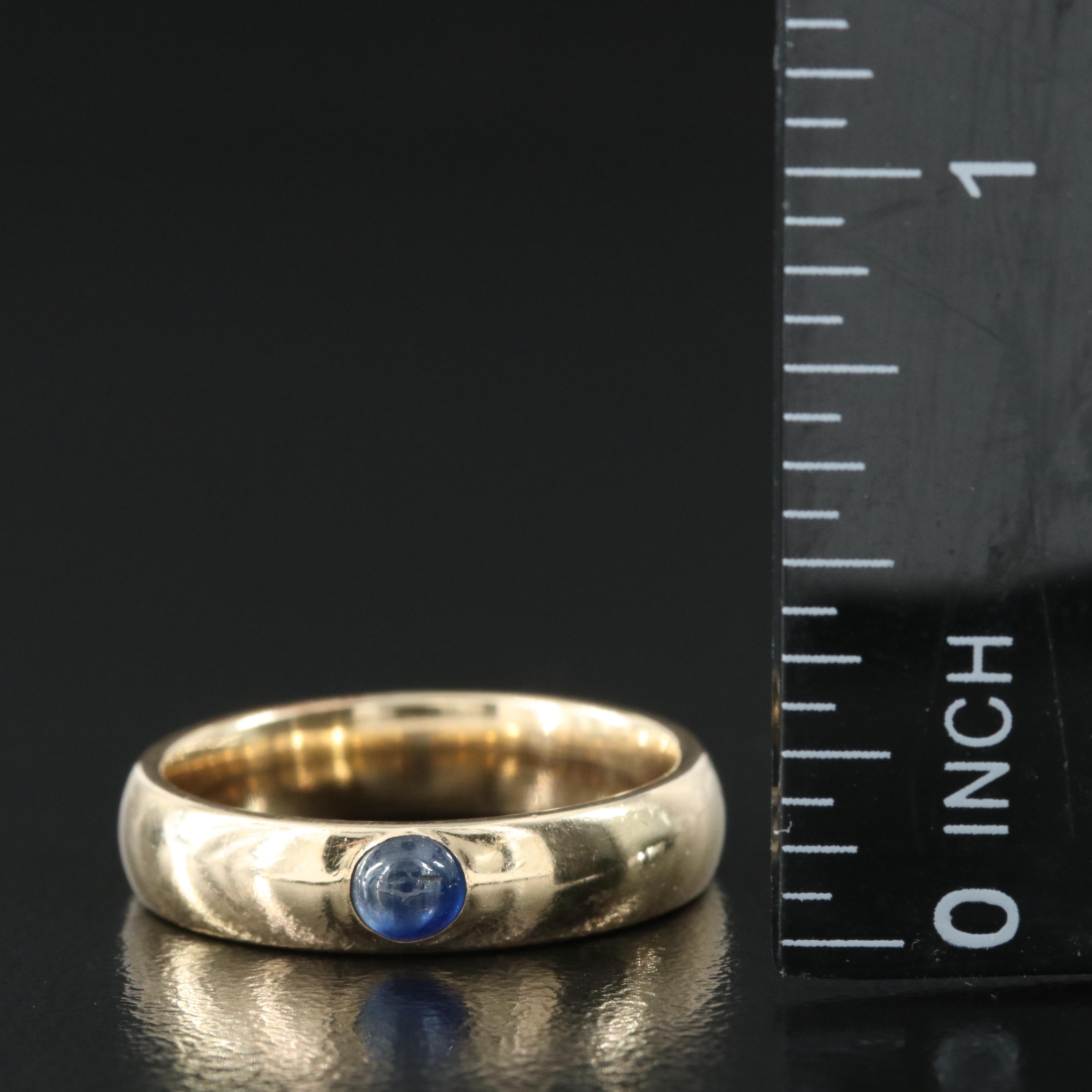 14K Sapphire Solitaire Band