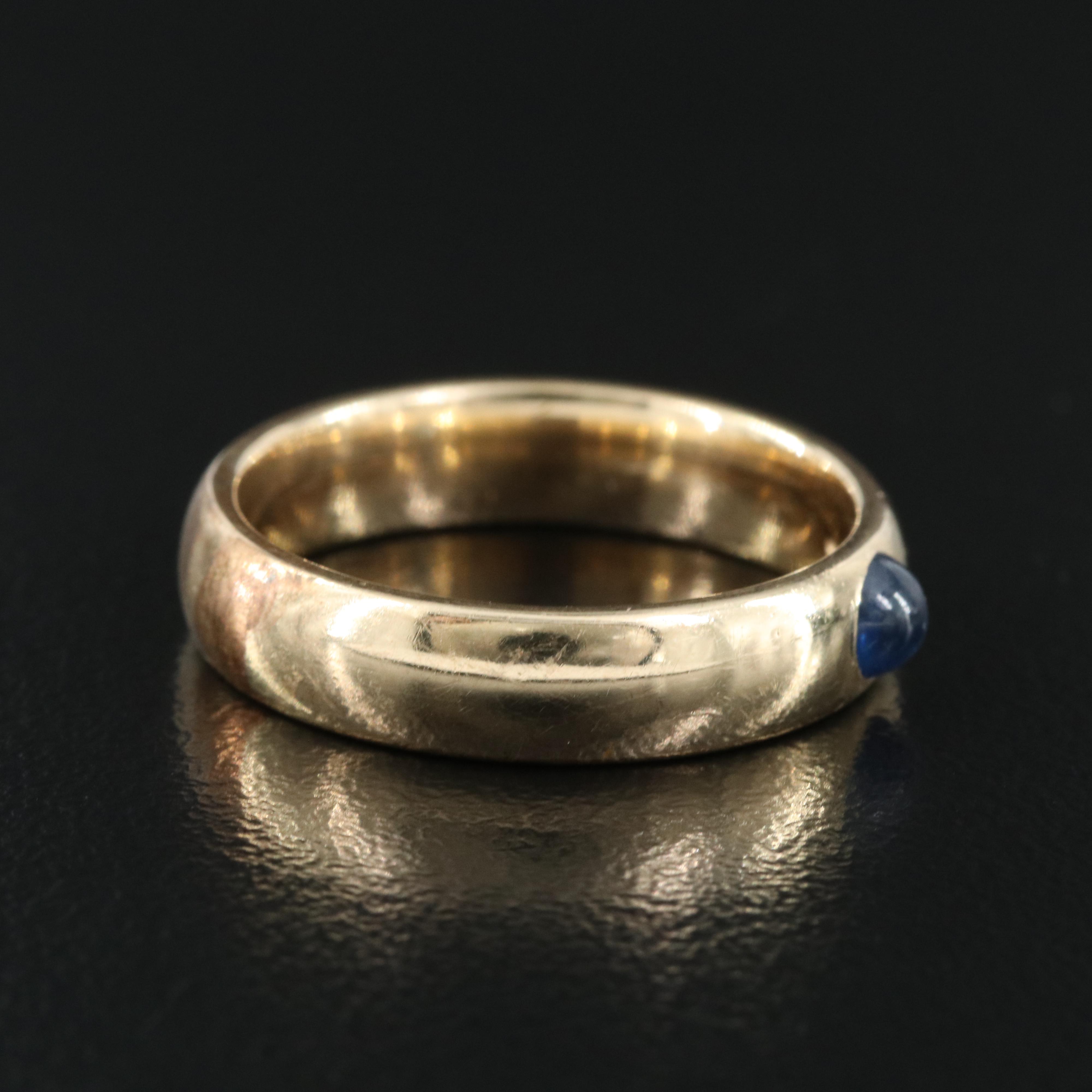 14K Sapphire Solitaire Band