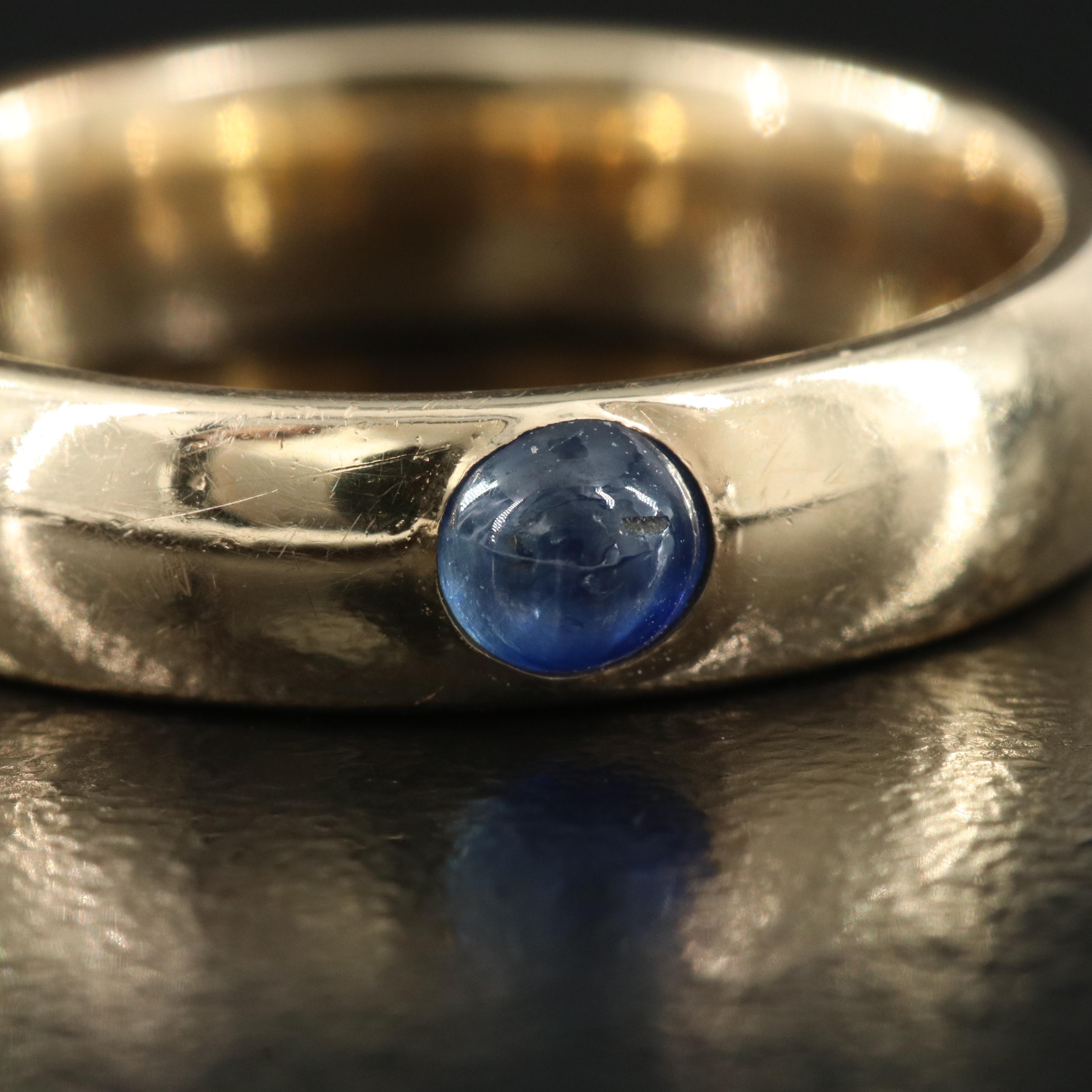 14K Sapphire Solitaire Band