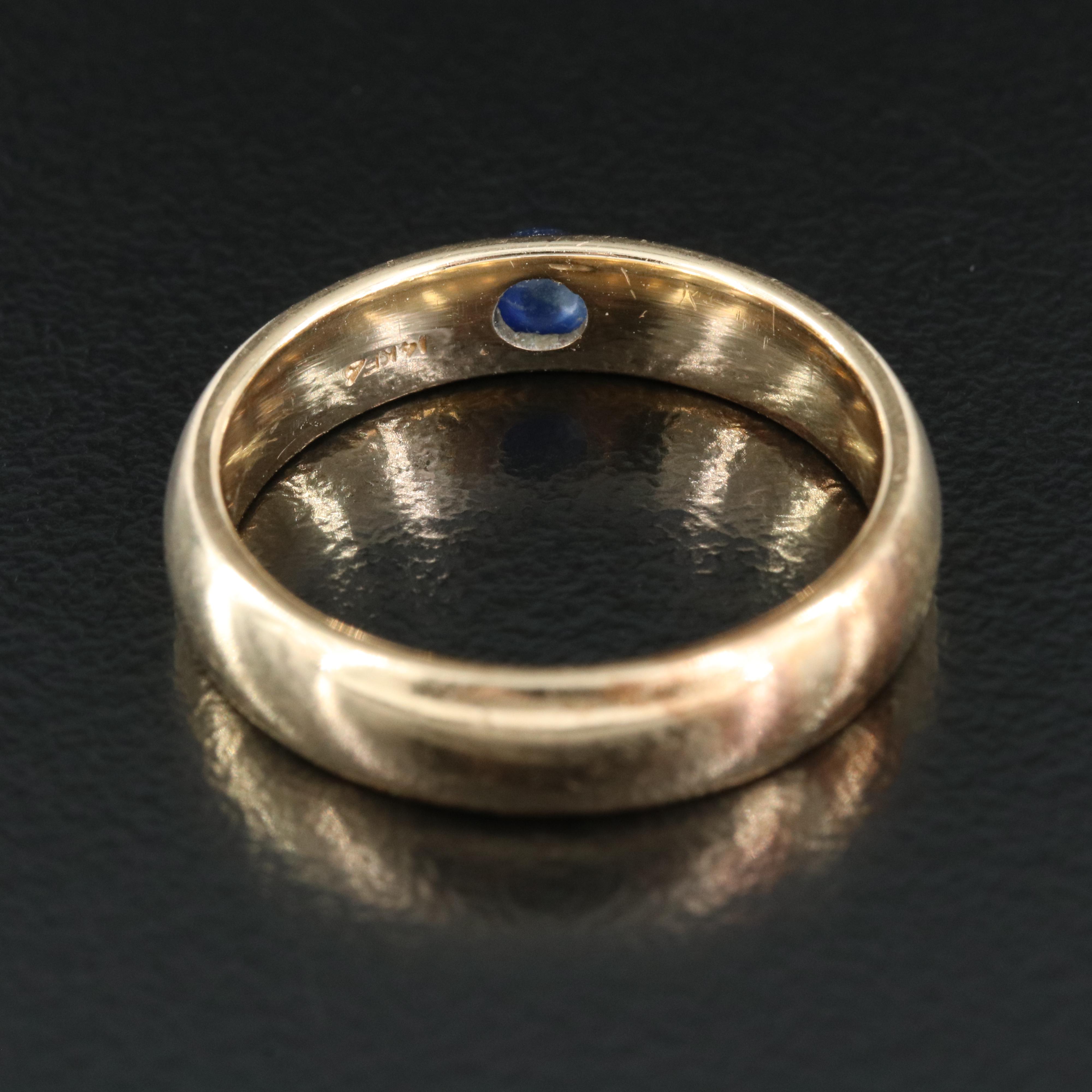 14K Sapphire Solitaire Band