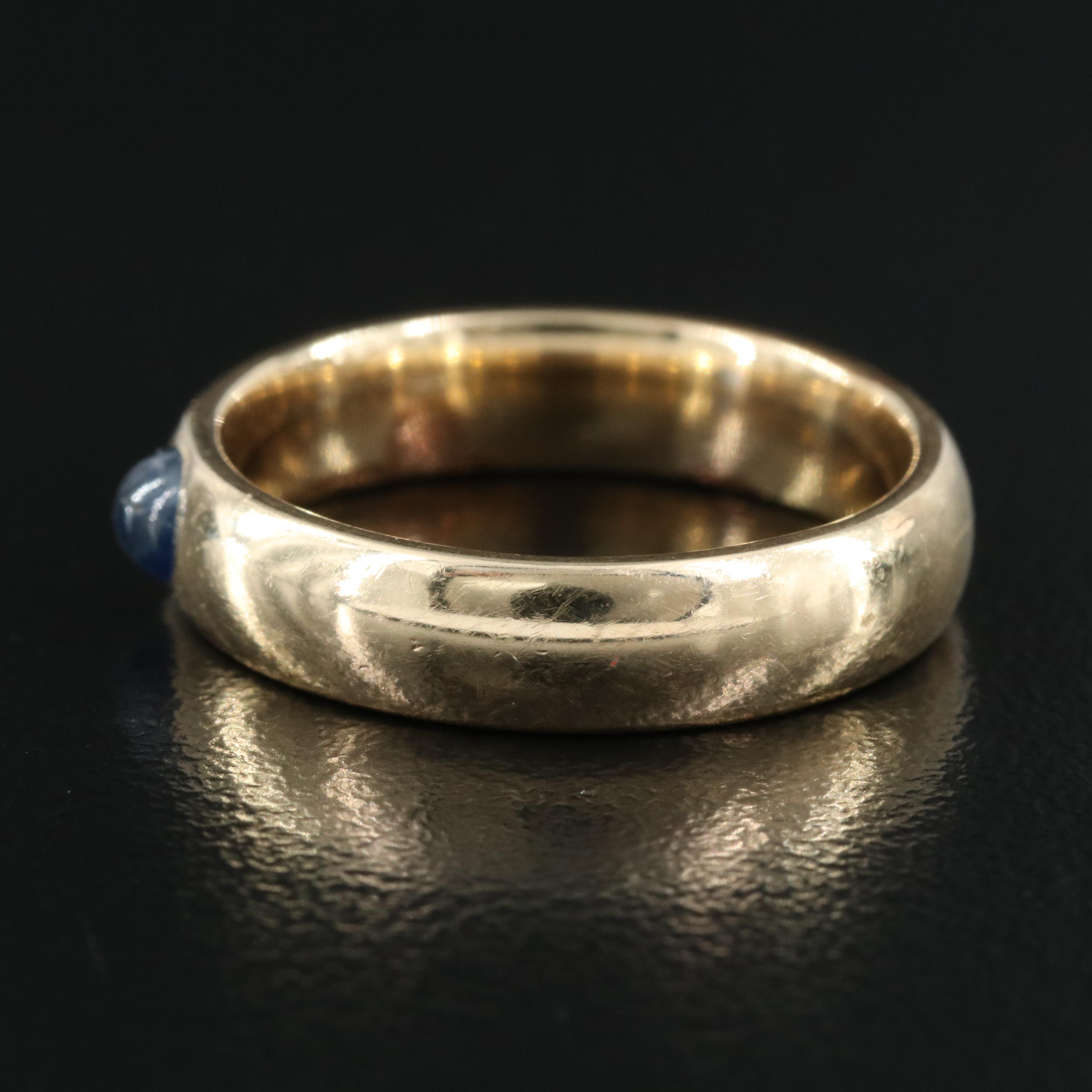 14K Sapphire Solitaire Band