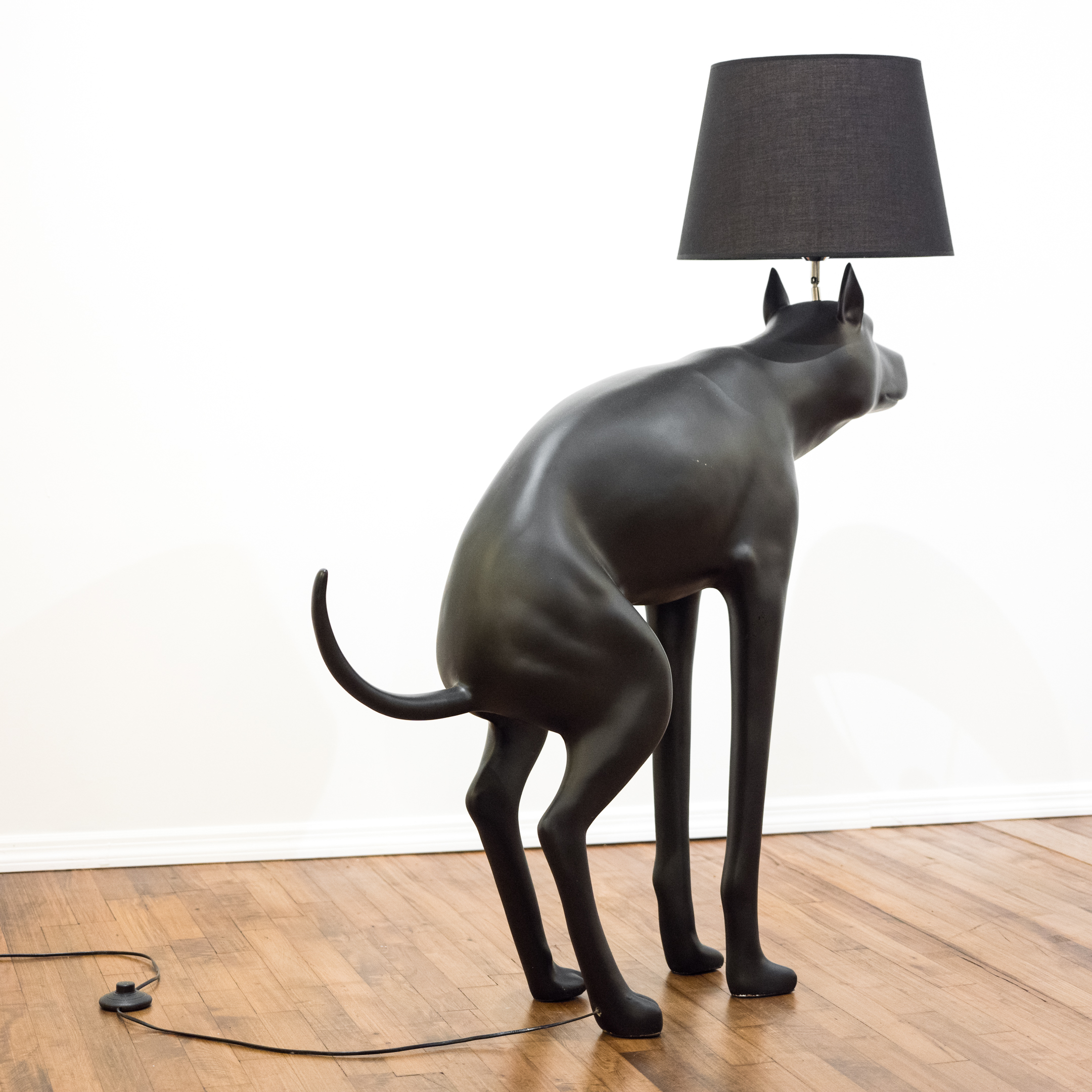Neuu Design Emporium Black Composite Figural Dog Floor Lamp