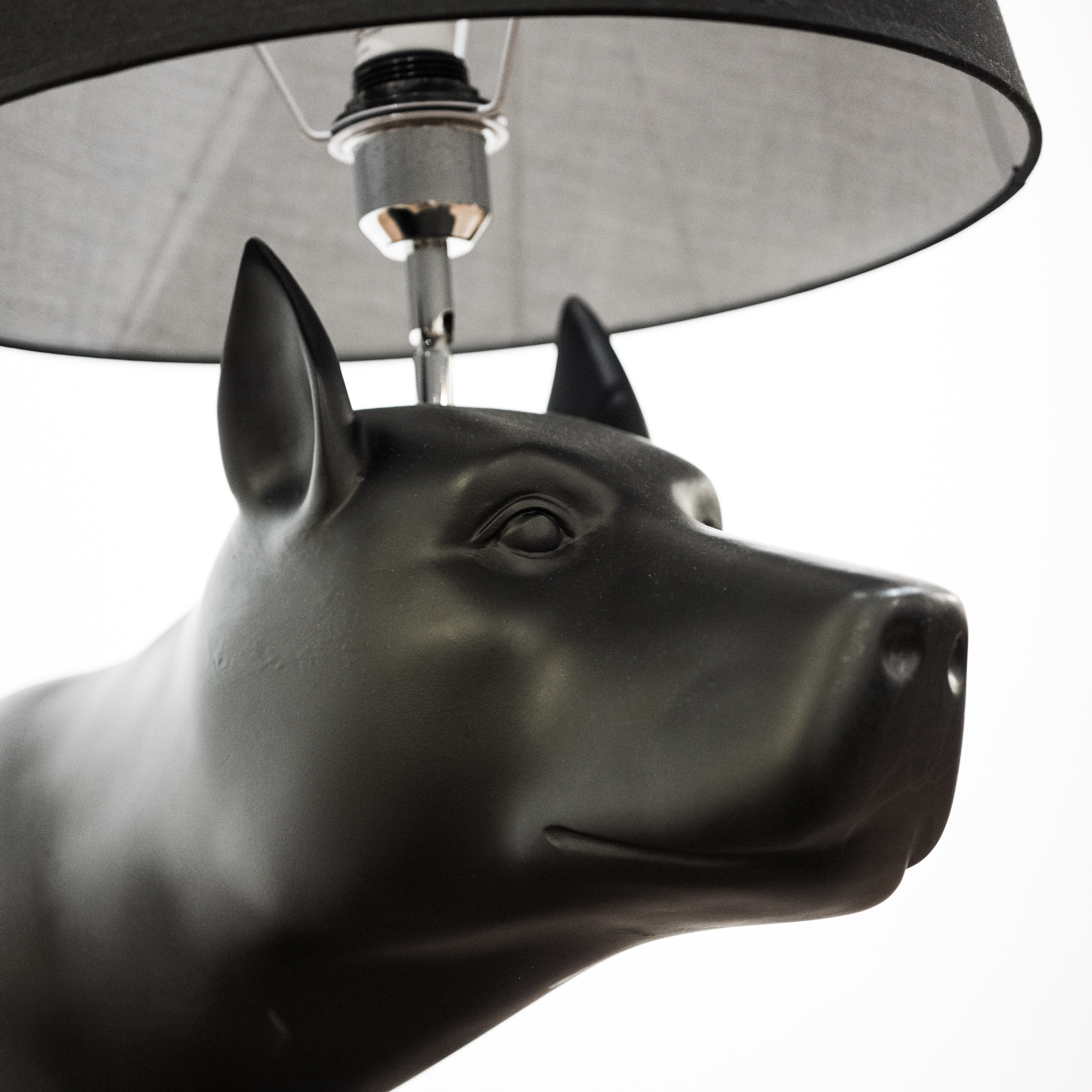 Neuu Design Emporium Black Composite Figural Dog Floor Lamp