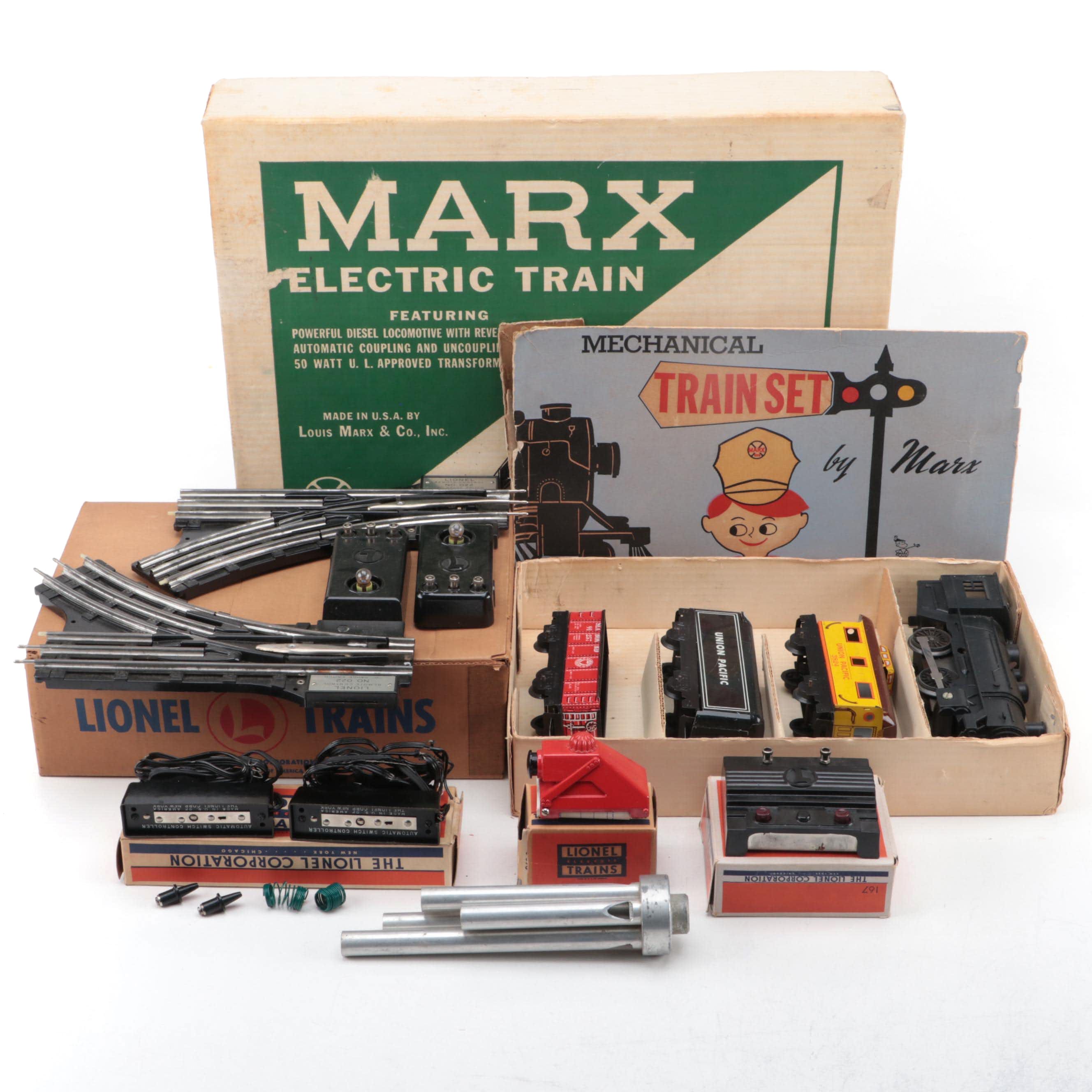 Marx Model Train Set with Lionel Trains with Switches and More