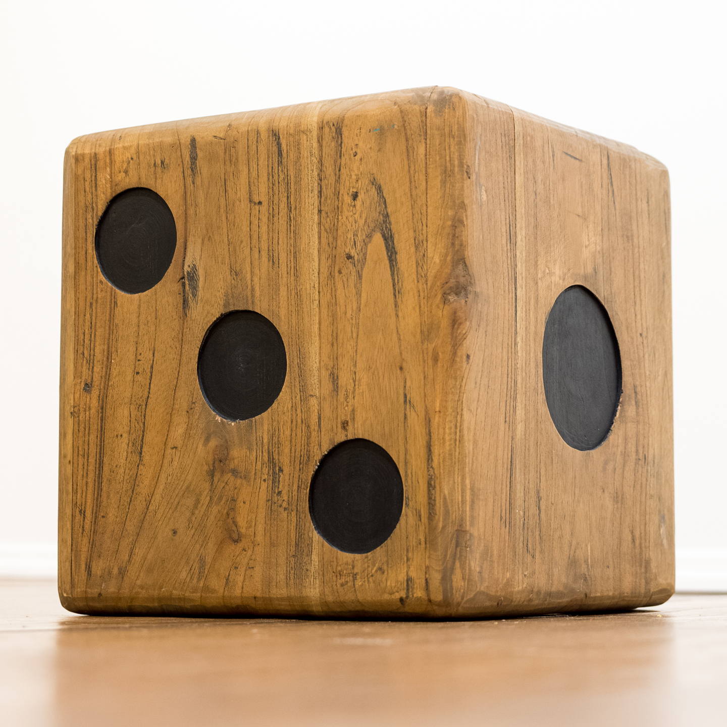 Wooden Dice Form Side Table