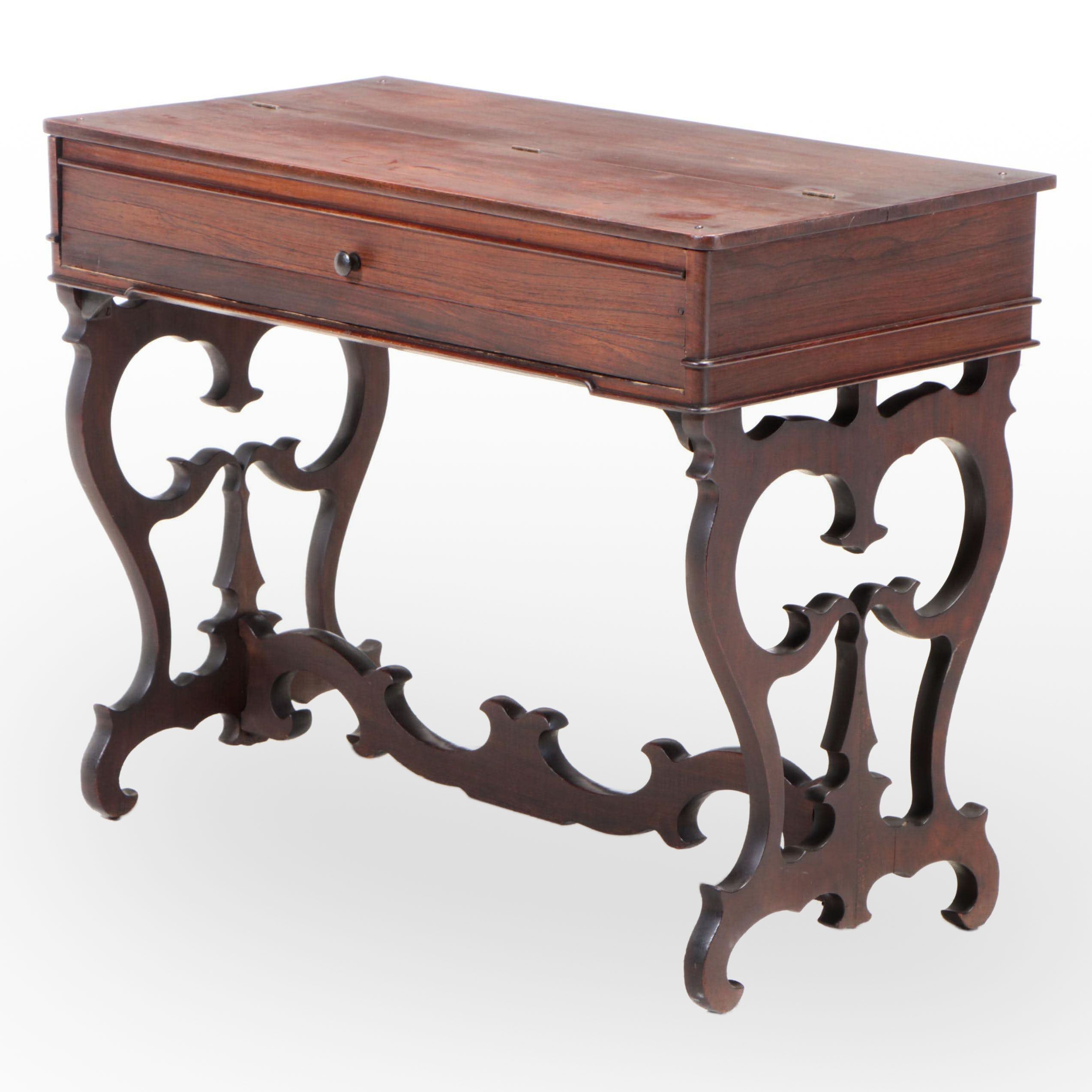 Victorian Rosewood Spinet Desk, Mid to Late 19th Century