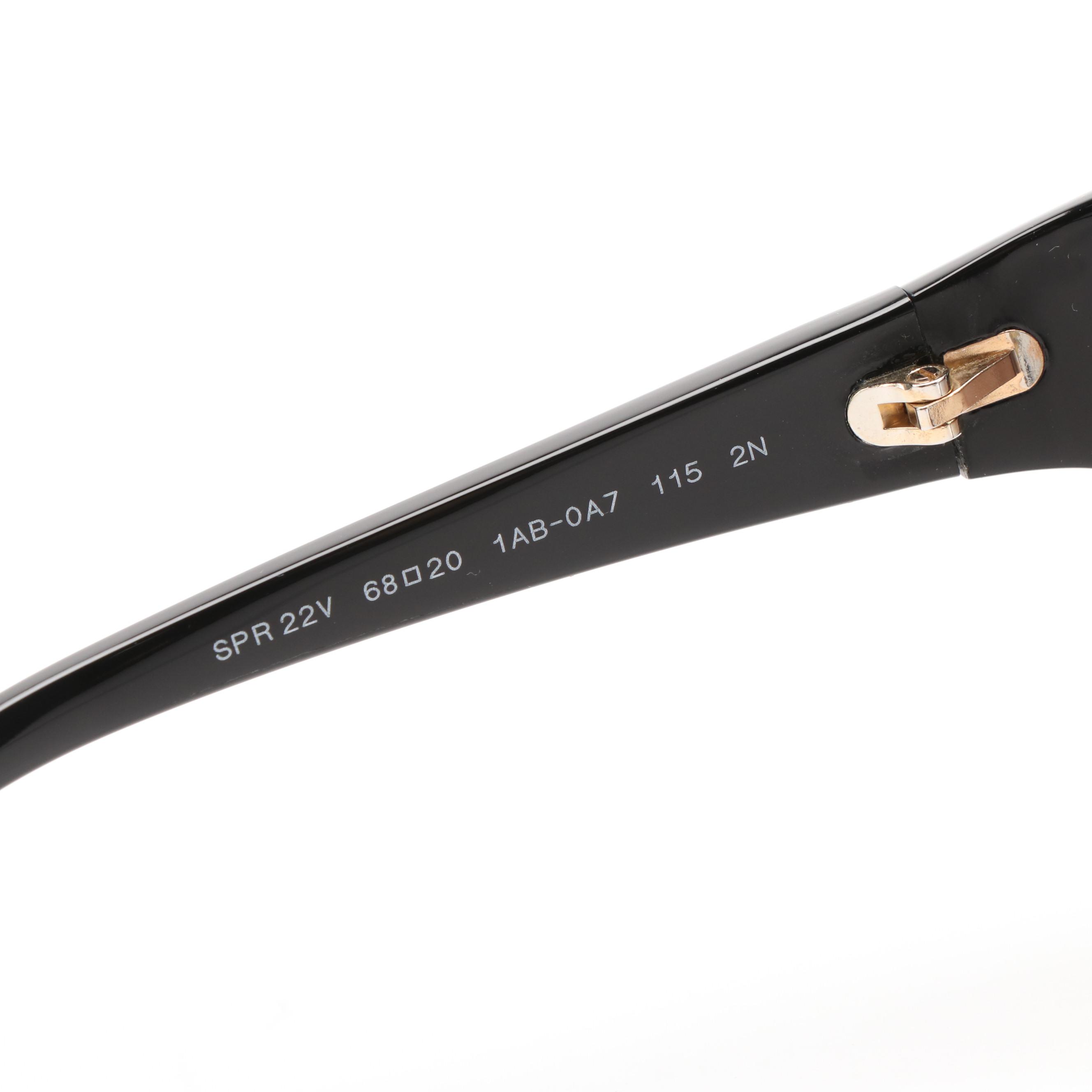 Prada PR22VS Butterfly Black and Grey Sunglasses With Box