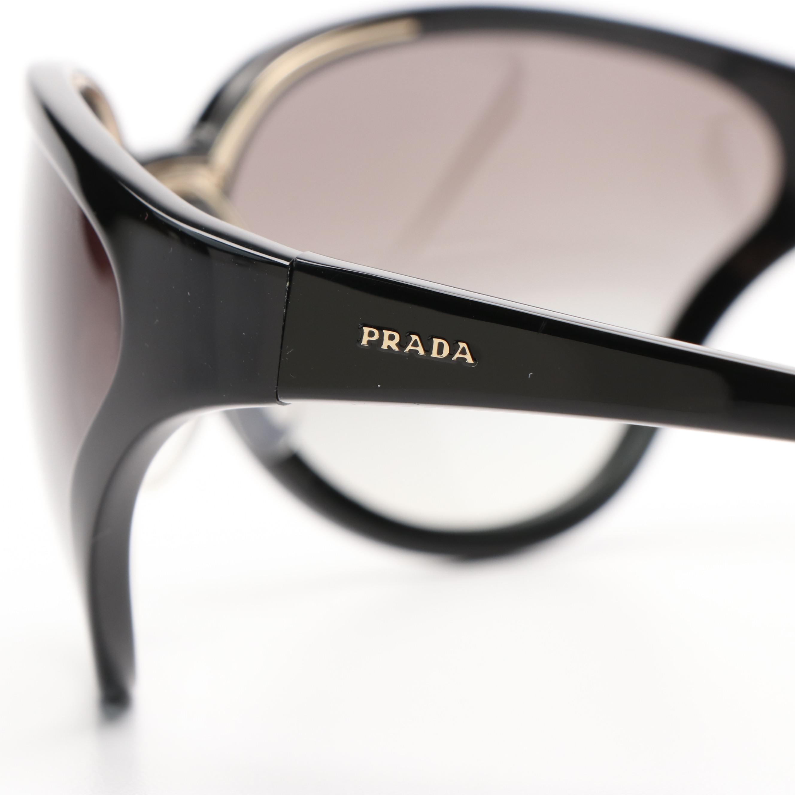 Prada PR22VS Butterfly Black and Grey Sunglasses With Box