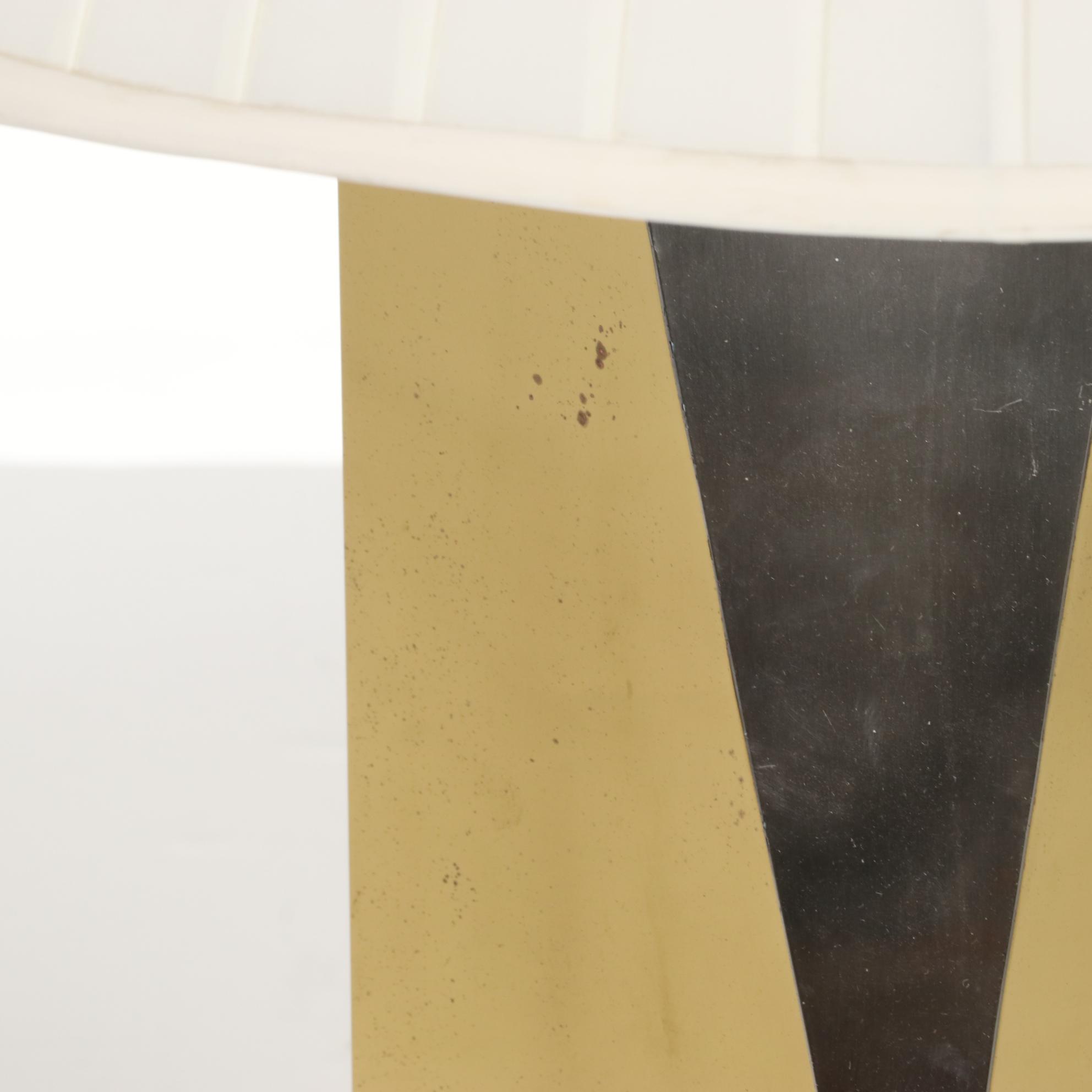 Mid Century Modern Style Brass and Nickle Sculptural Table Lamp