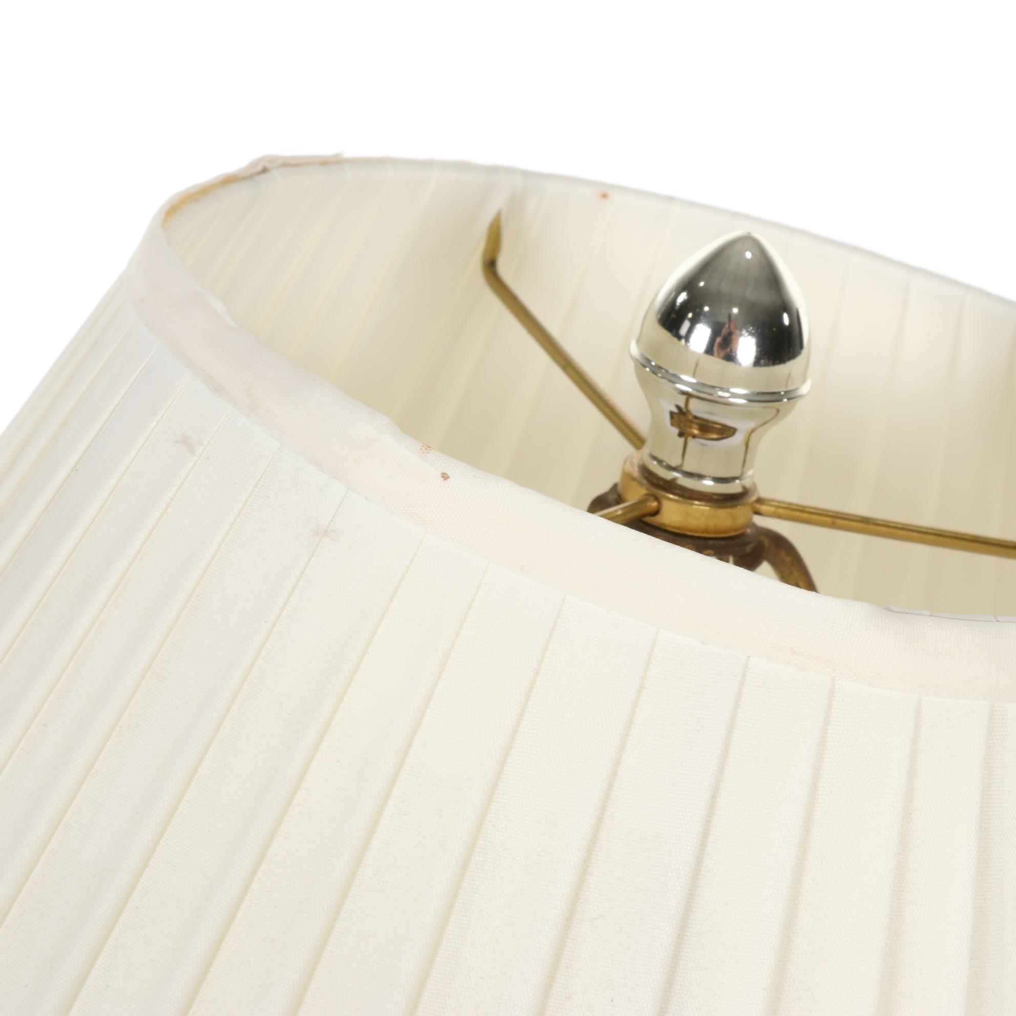 Mid Century Modern Style Brass and Nickle Sculptural Table Lamp