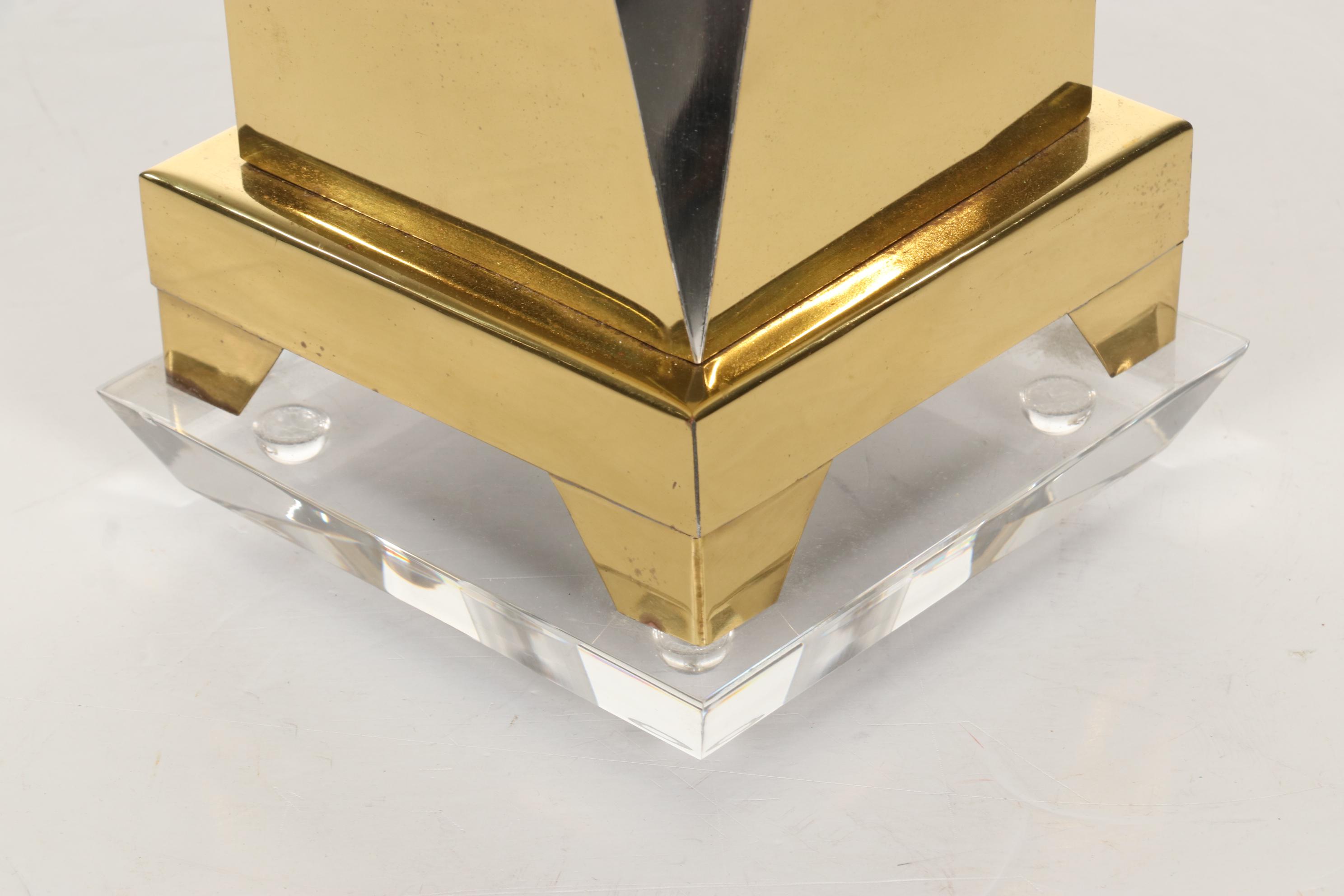 Mid Century Modern Style Brass and Nickle Sculptural Table Lamp