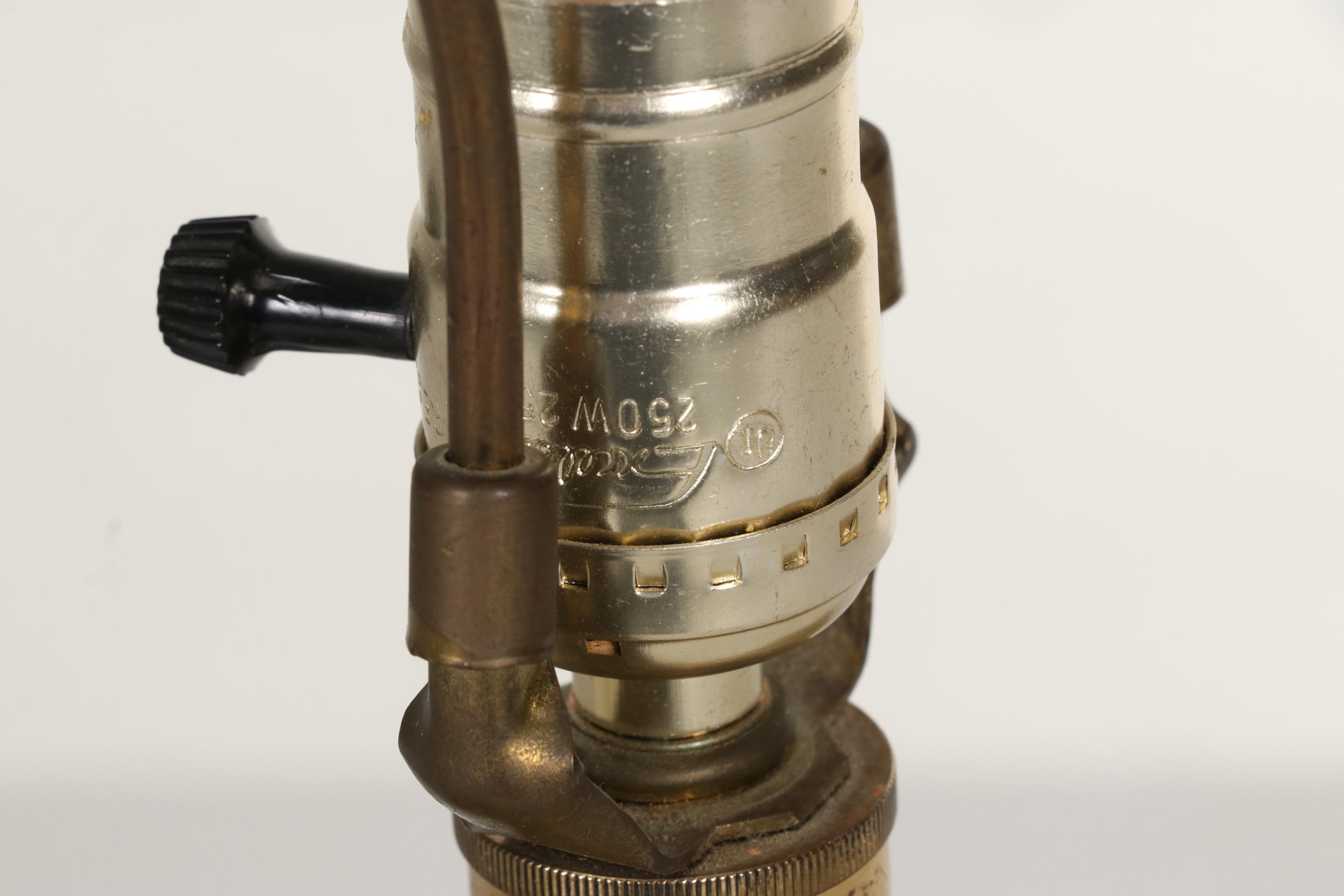 Mid Century Modern Style Brass and Nickle Sculptural Table Lamp