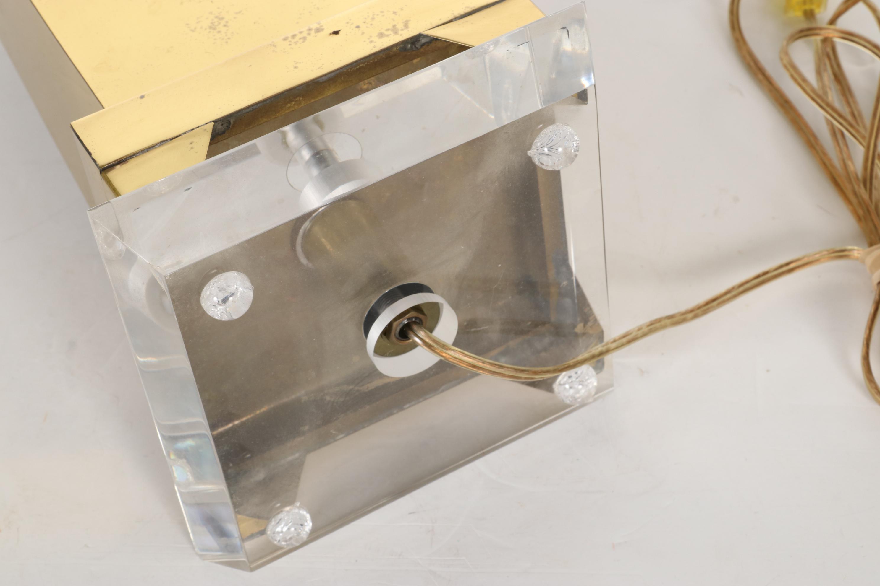 Mid Century Modern Style Brass and Nickle Sculptural Table Lamp