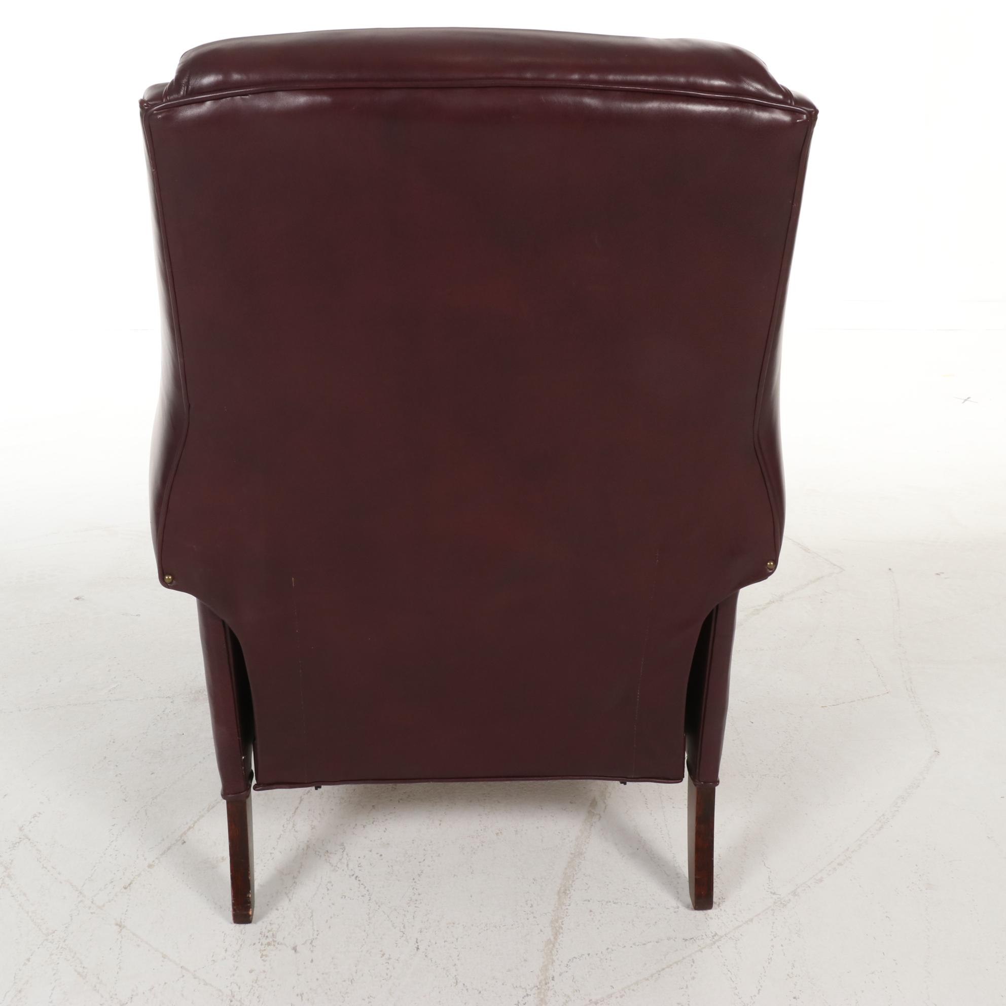 Norwalk Furniture Queen Anne Style Faux Leather and Hardwood Wingback Recliner