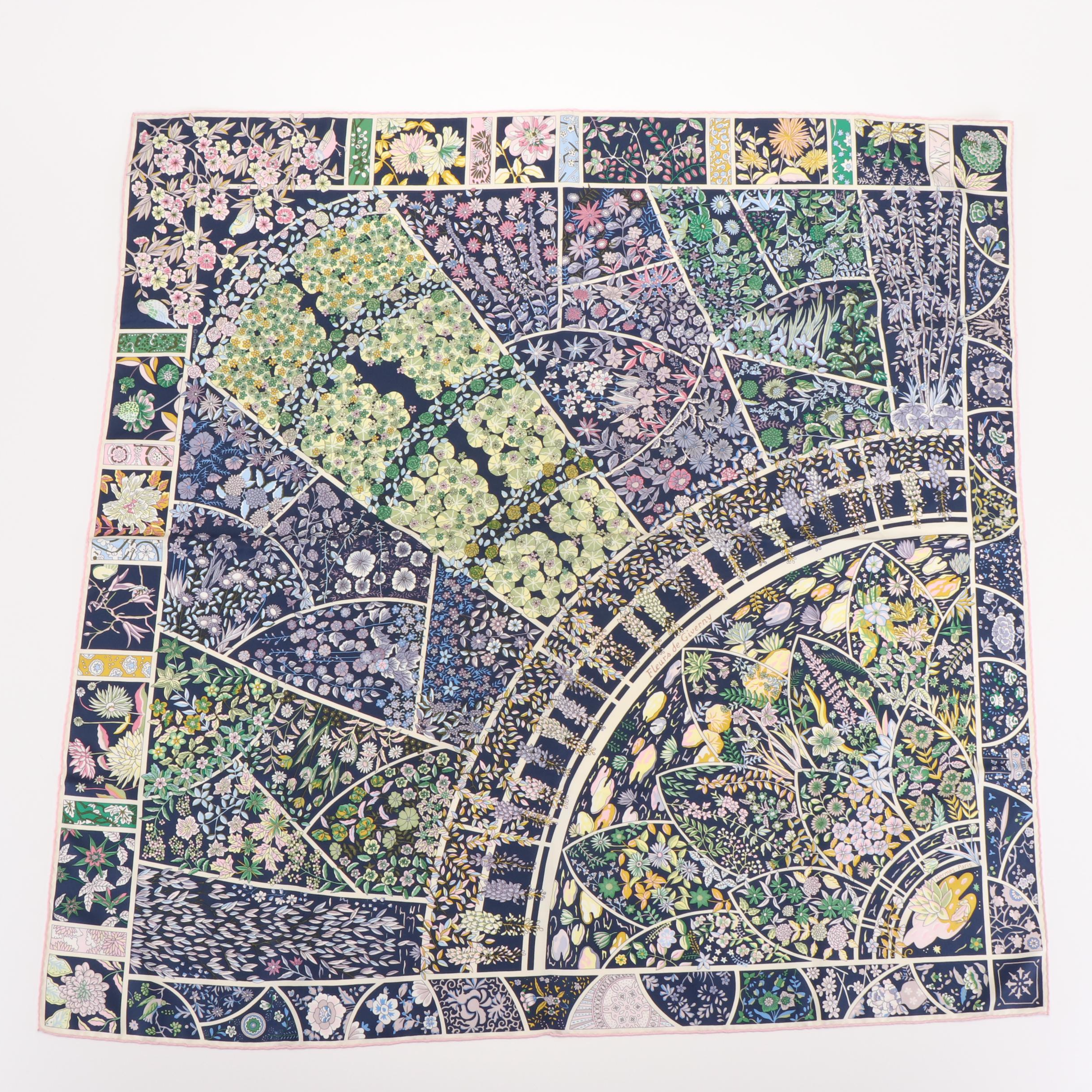 Hermès "Fleurs de Giverny" Silk Scarf