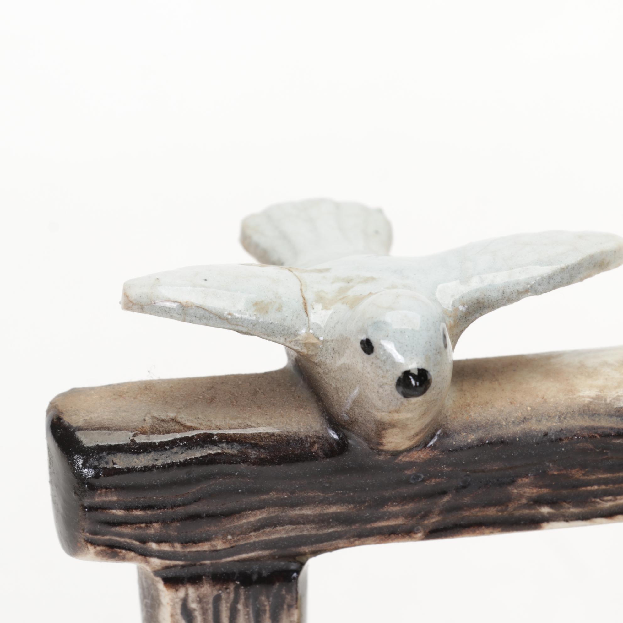 Victorian Style Glass and Metal Lamp, Ceramic Figurines and Porcelain Plates