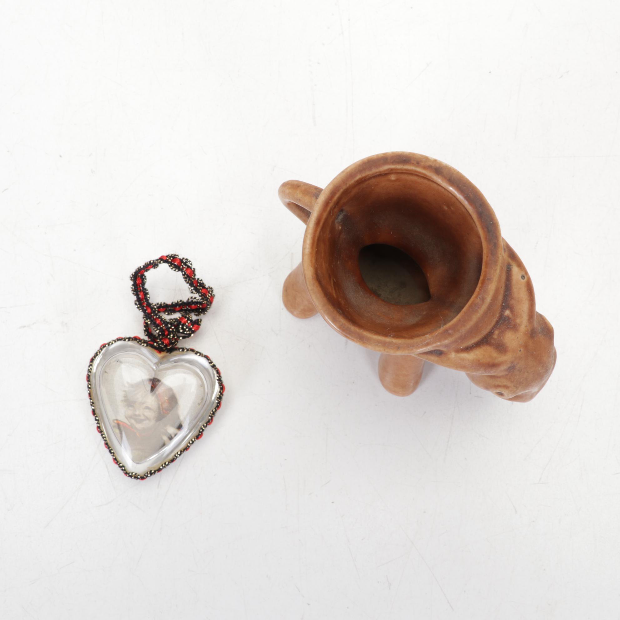 Victorian Style Glass and Metal Lamp, Ceramic Figurines and Porcelain Plates