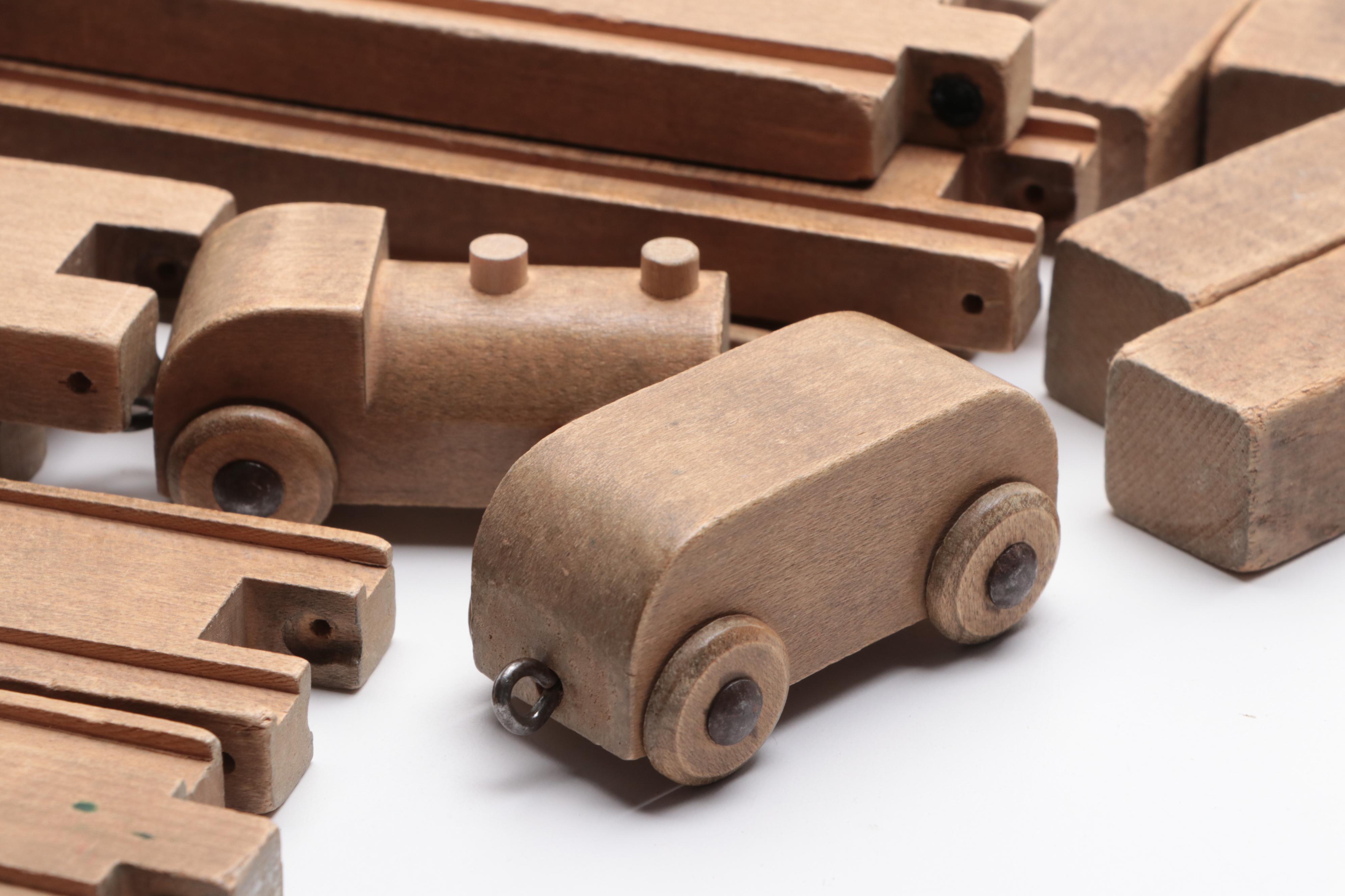 German Wooden Toy Blocks and Cars
